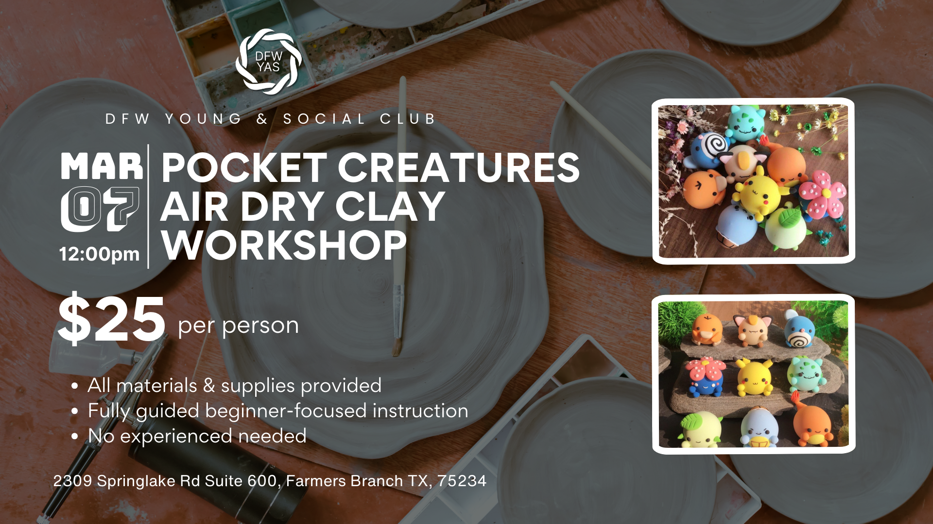 Pocket Creatures Air-Dry Clay Workshop