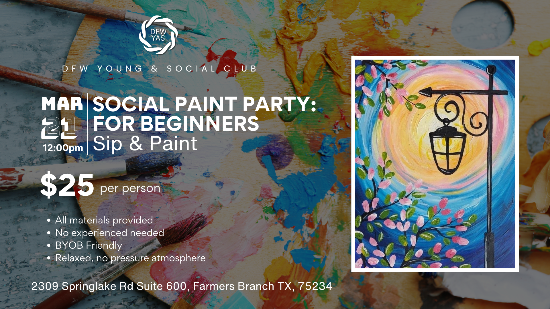 Social Paint Party for Beginners | Sip &amp; Paint 