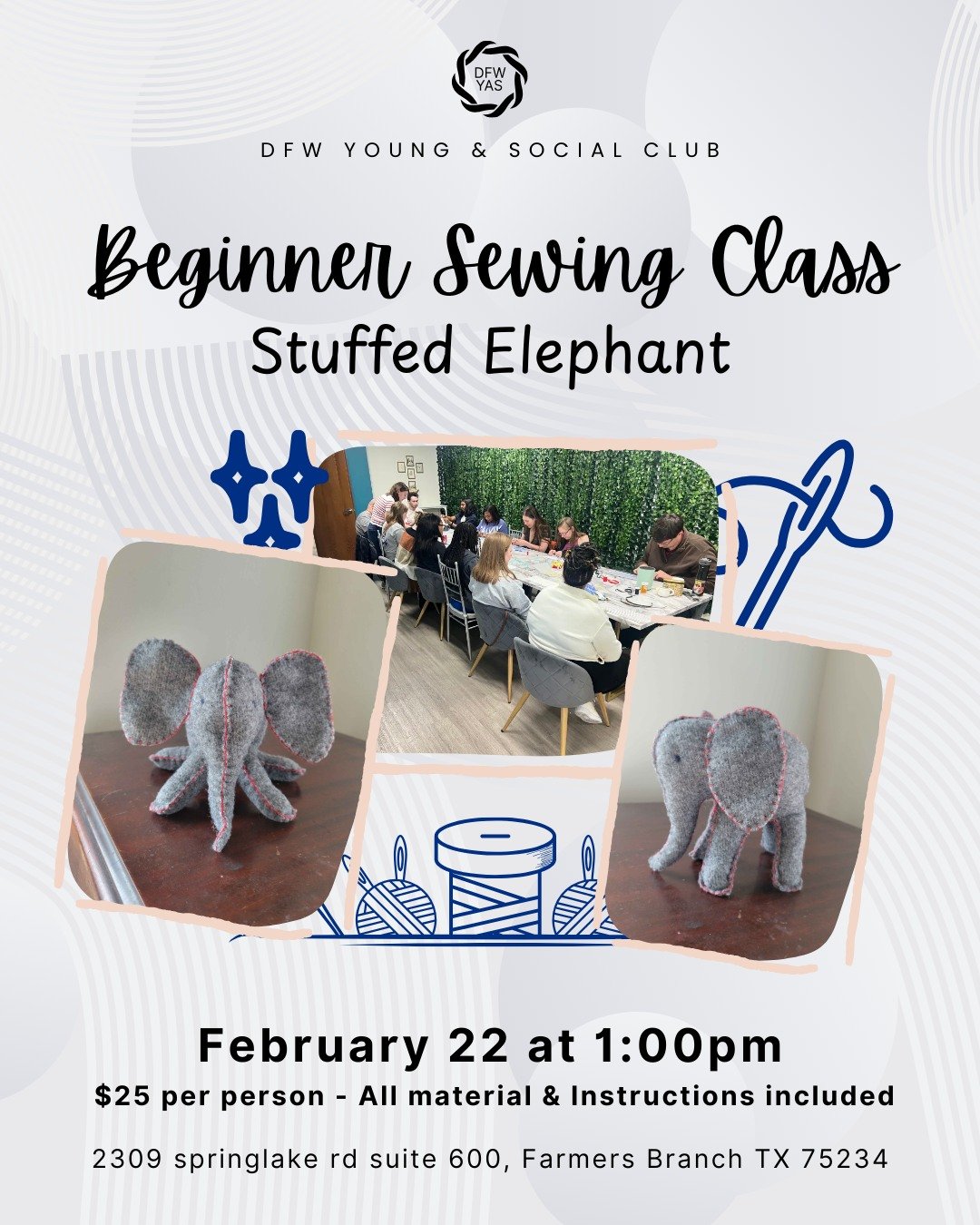 🧵🐘 Ever wanted to learn to sew without it feeling intimidating?

Join us for Sewing Class for Beginners: Stuffed Elephant on Sunday, February 22 from 1:00&ndash;3:00 PM. In this relaxed, step-by-step workshop, we&rsquo;ll create a soft stuffed elep