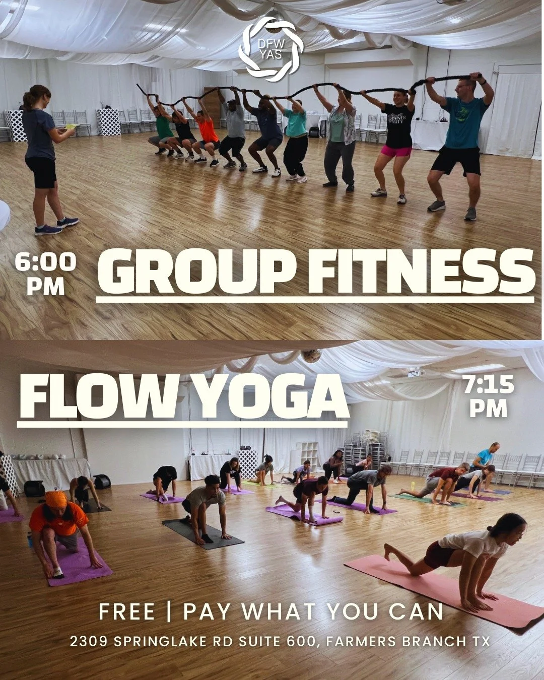 💪✨ Two ways to recharge your Wednesday evenings ✨🧘

Looking for a fun, approachable way to move your body midweek? We&rsquo;ve got you covered with two back-to-back classes that keep wellness simple, social, and accessible.

6:00 PM &ndash; Group F