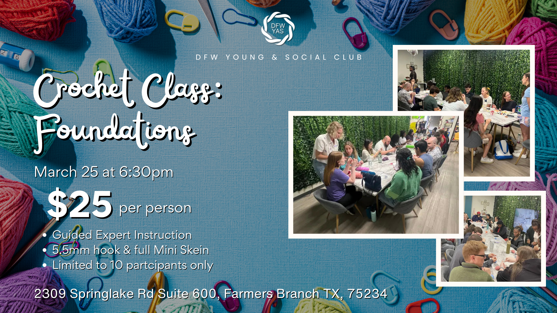 Crochet Foundations Class (Weekday Session)