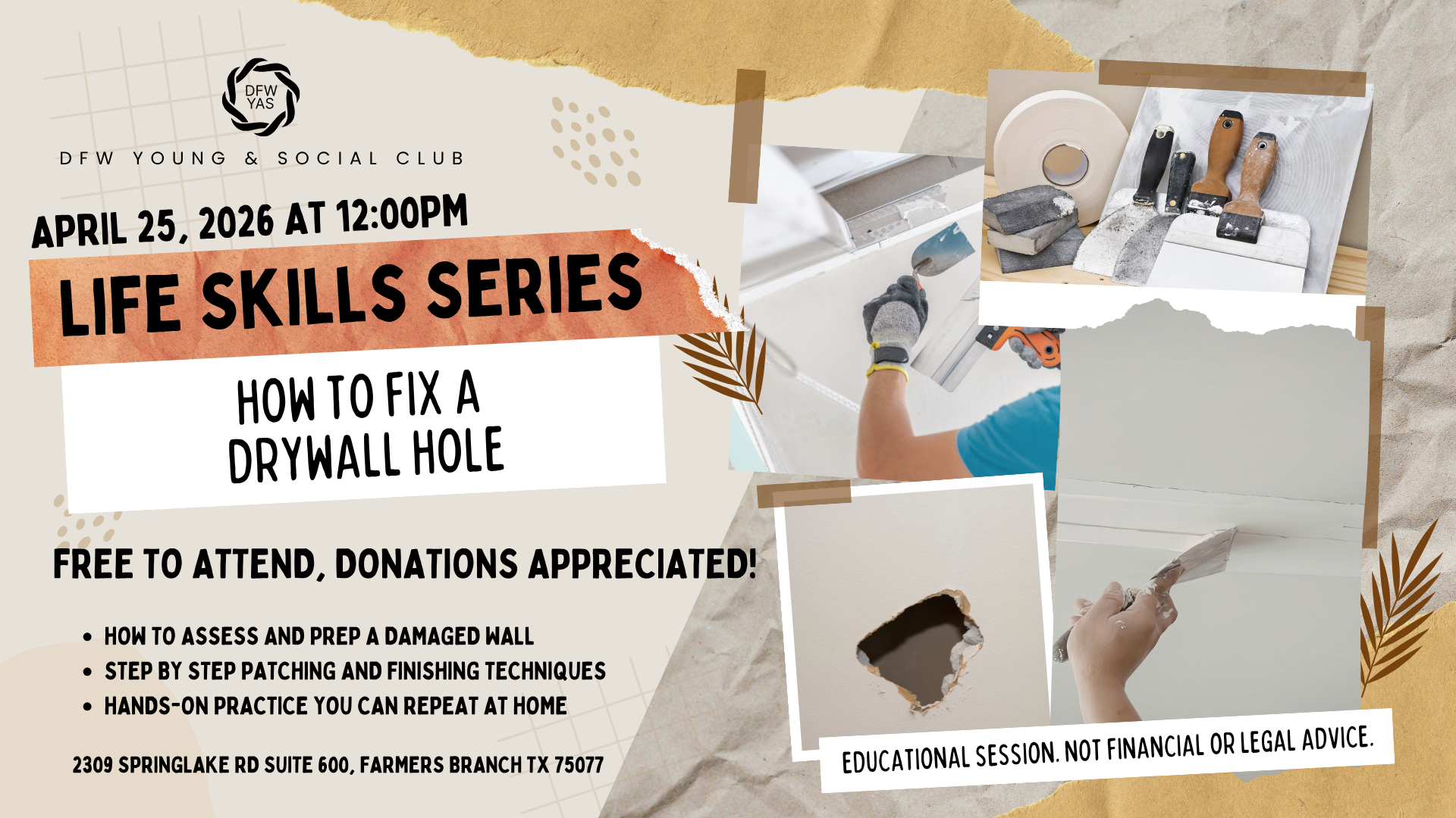 How to fix a Drywall Hole | Life Skills Series