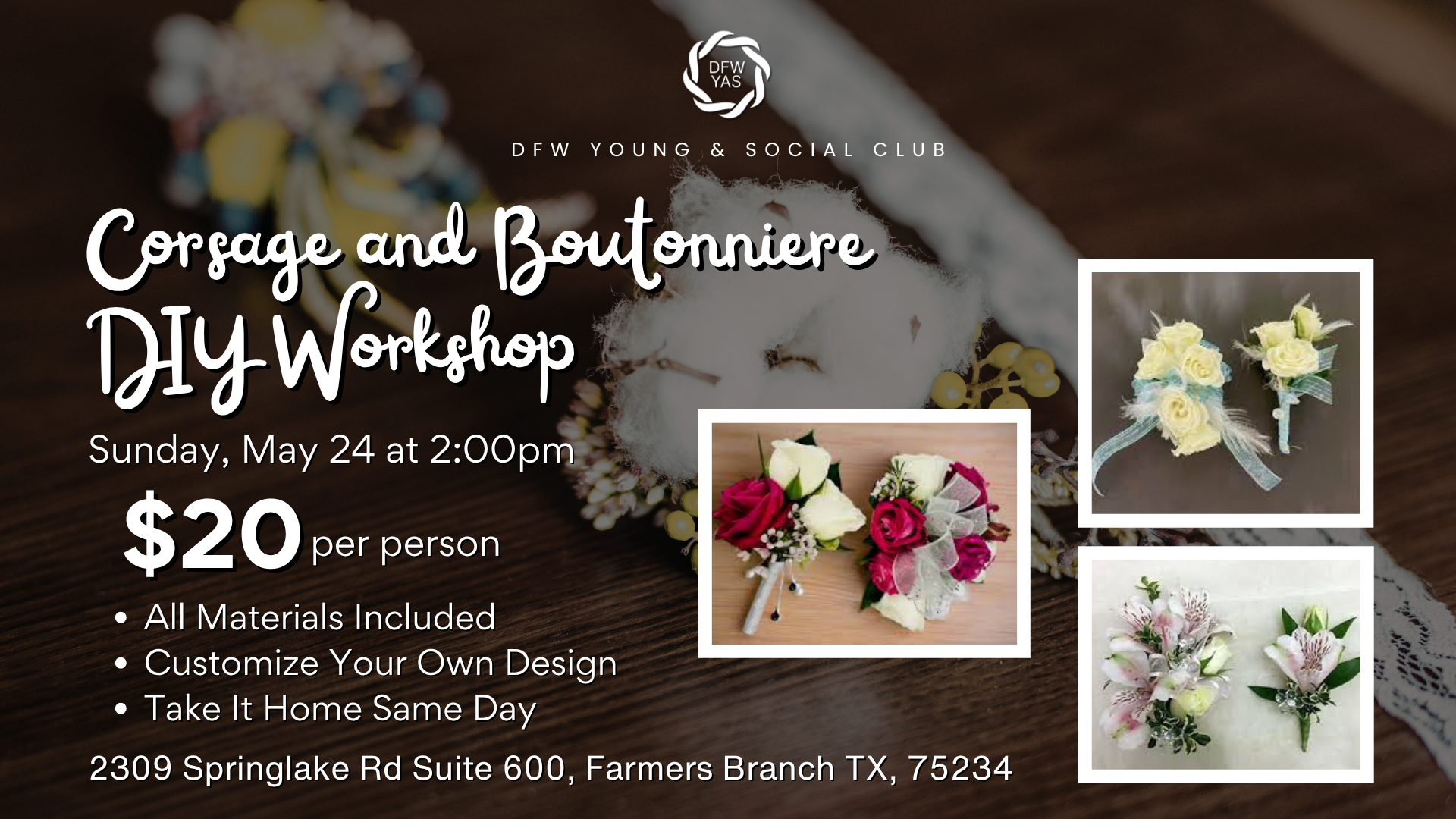 Corsage and Boutonniere DIY Workshop