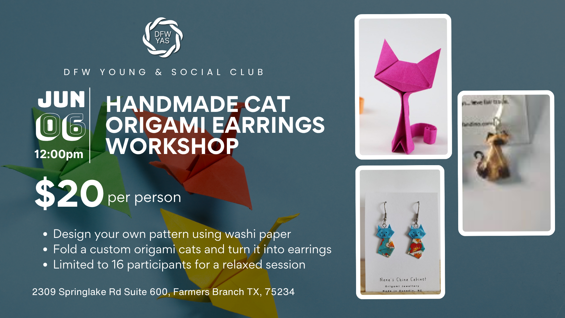 Cat Origami Earring Workshop