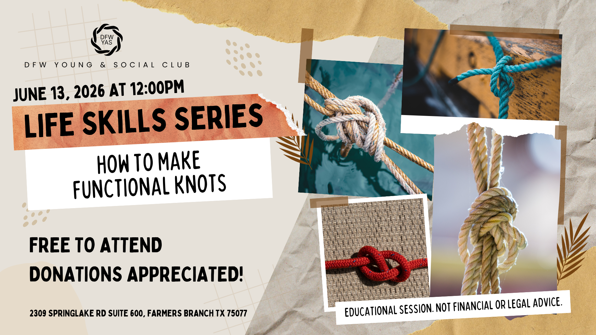 Functional Knots Workshop | Life Skills Series