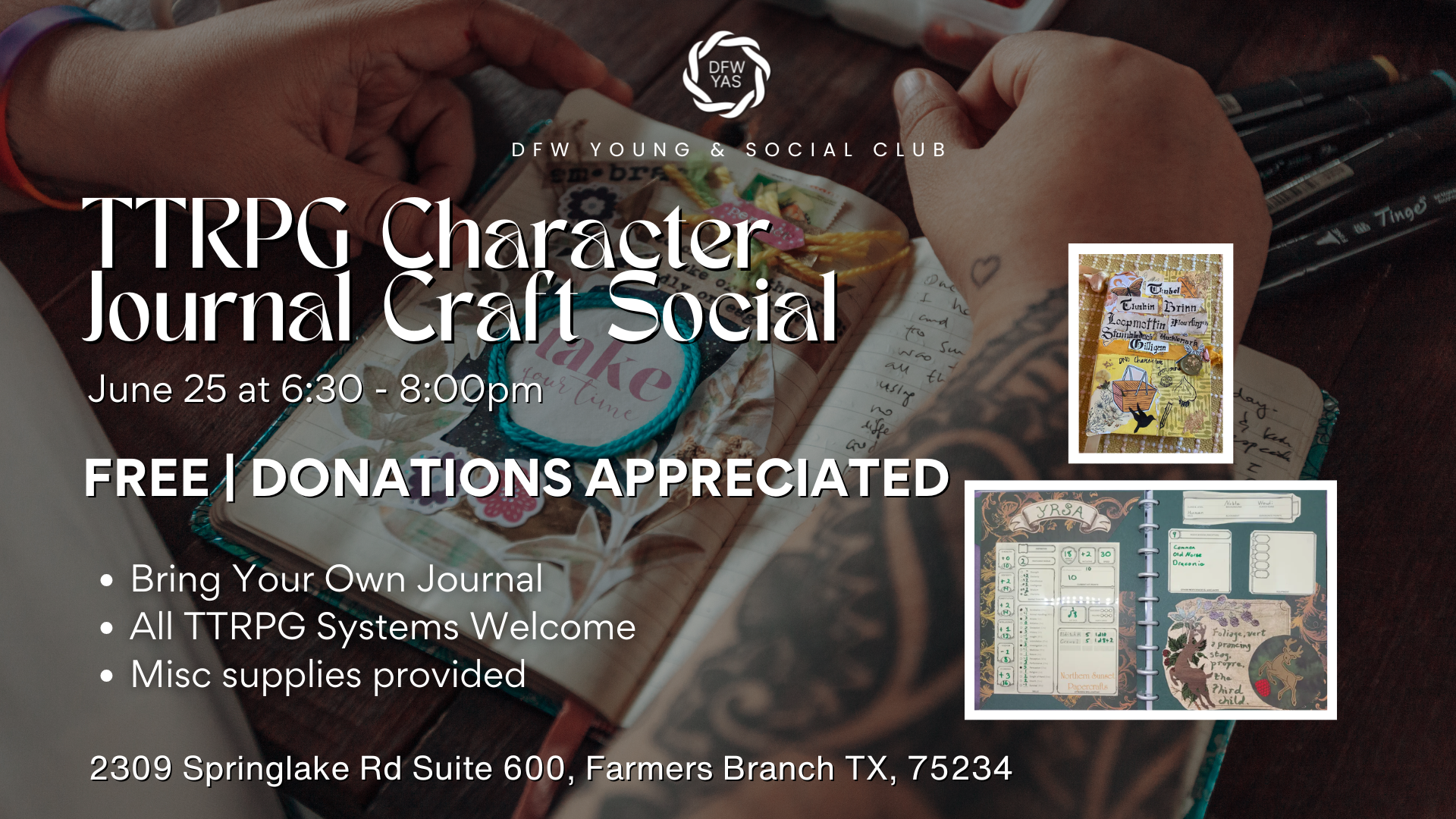 TTRPG Character Journal Craft Social