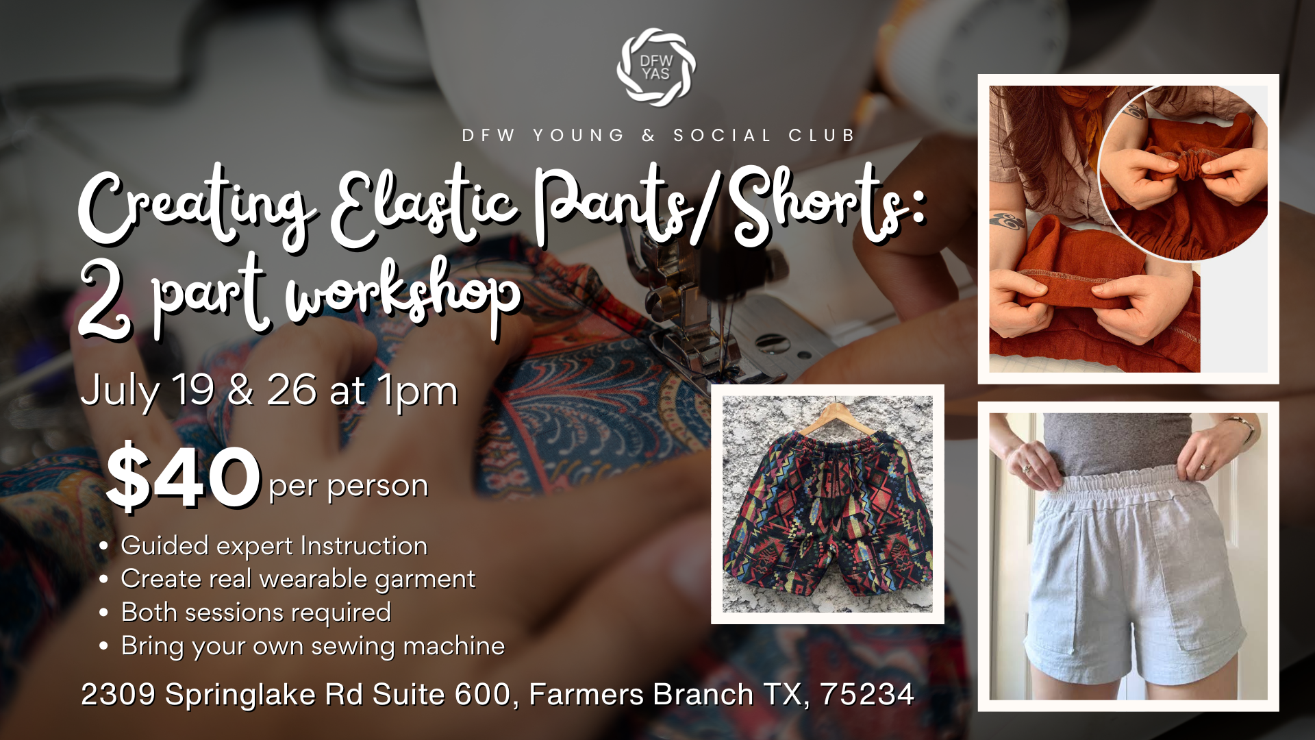 Sewing: Make Elastic Waist Pants or Shorts | 2-Part Class