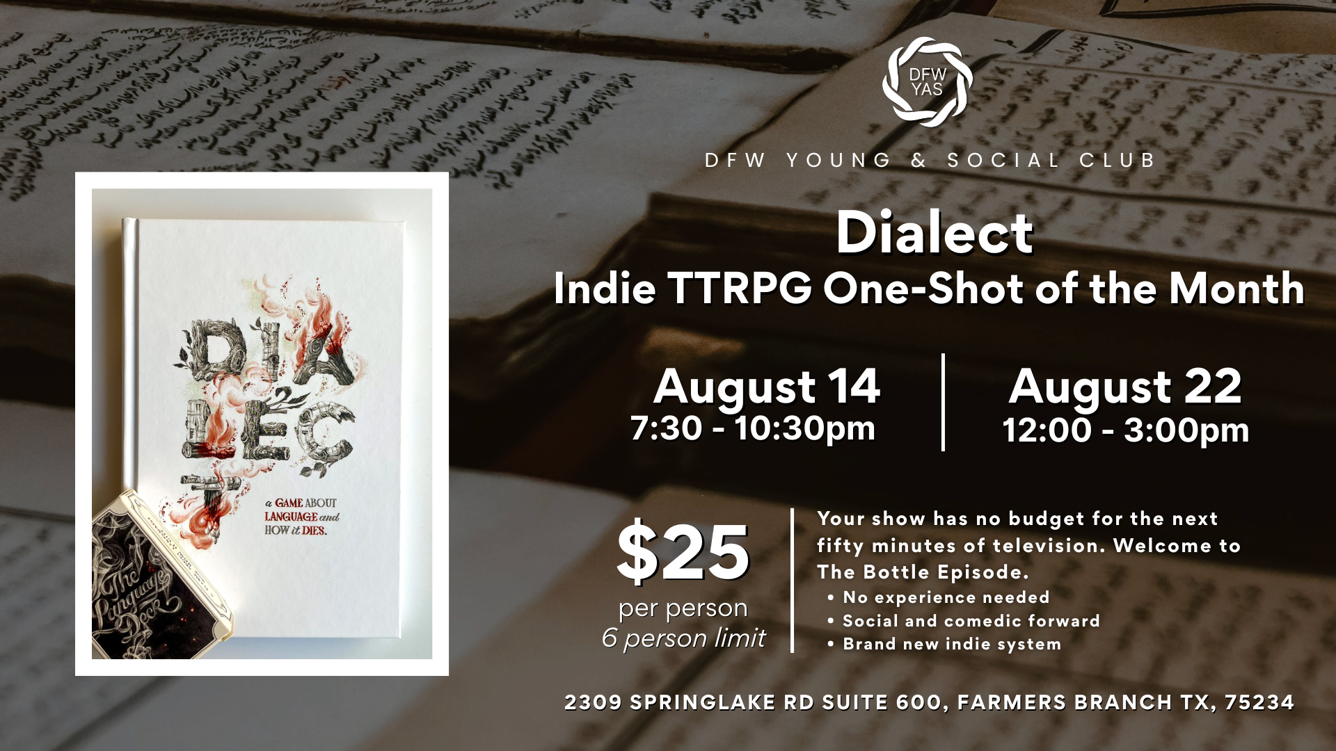 Dialect | Indie TTRPG One-Shot of the Month