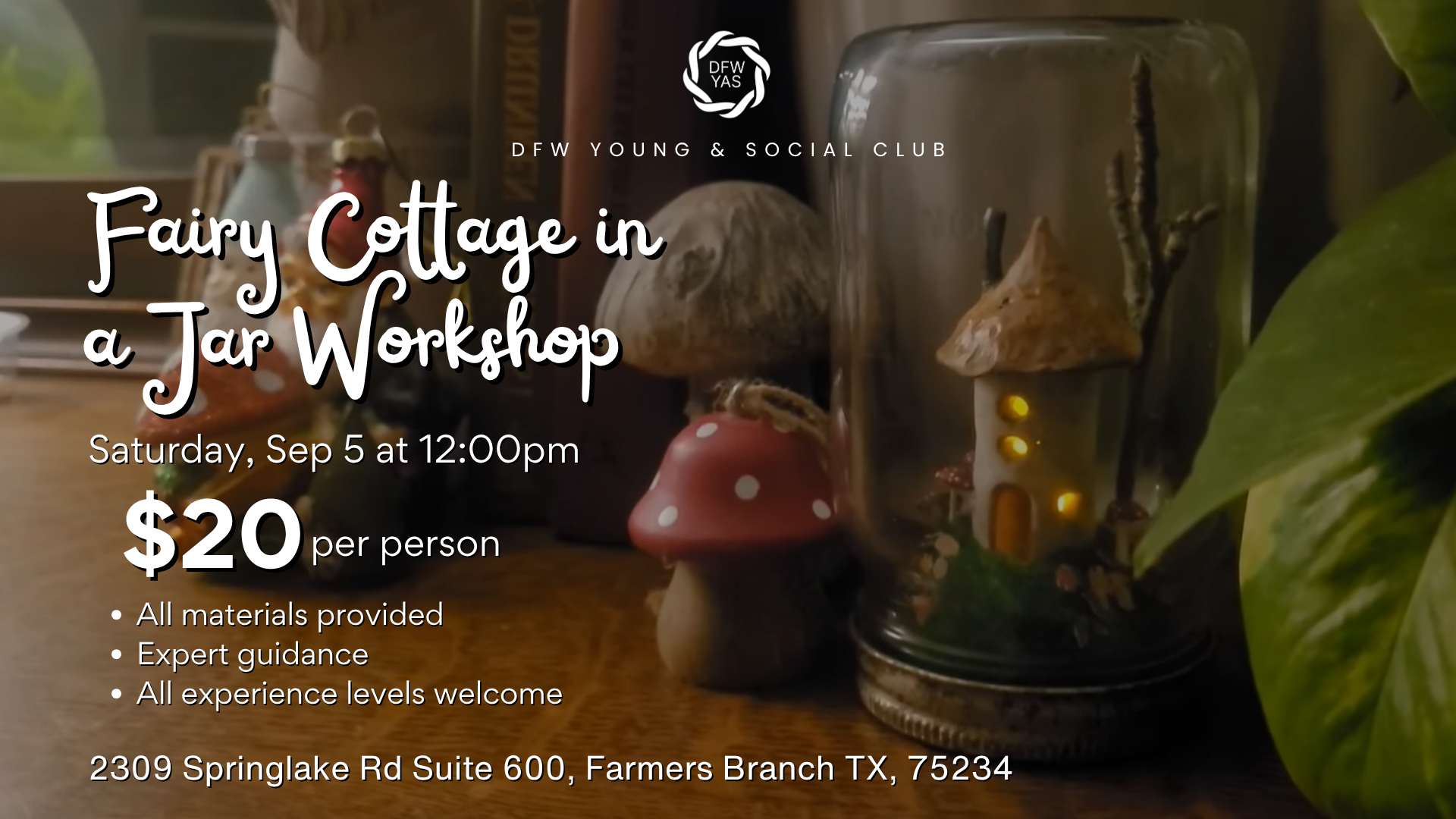 Fairy Cottage in a Jar Workshop
