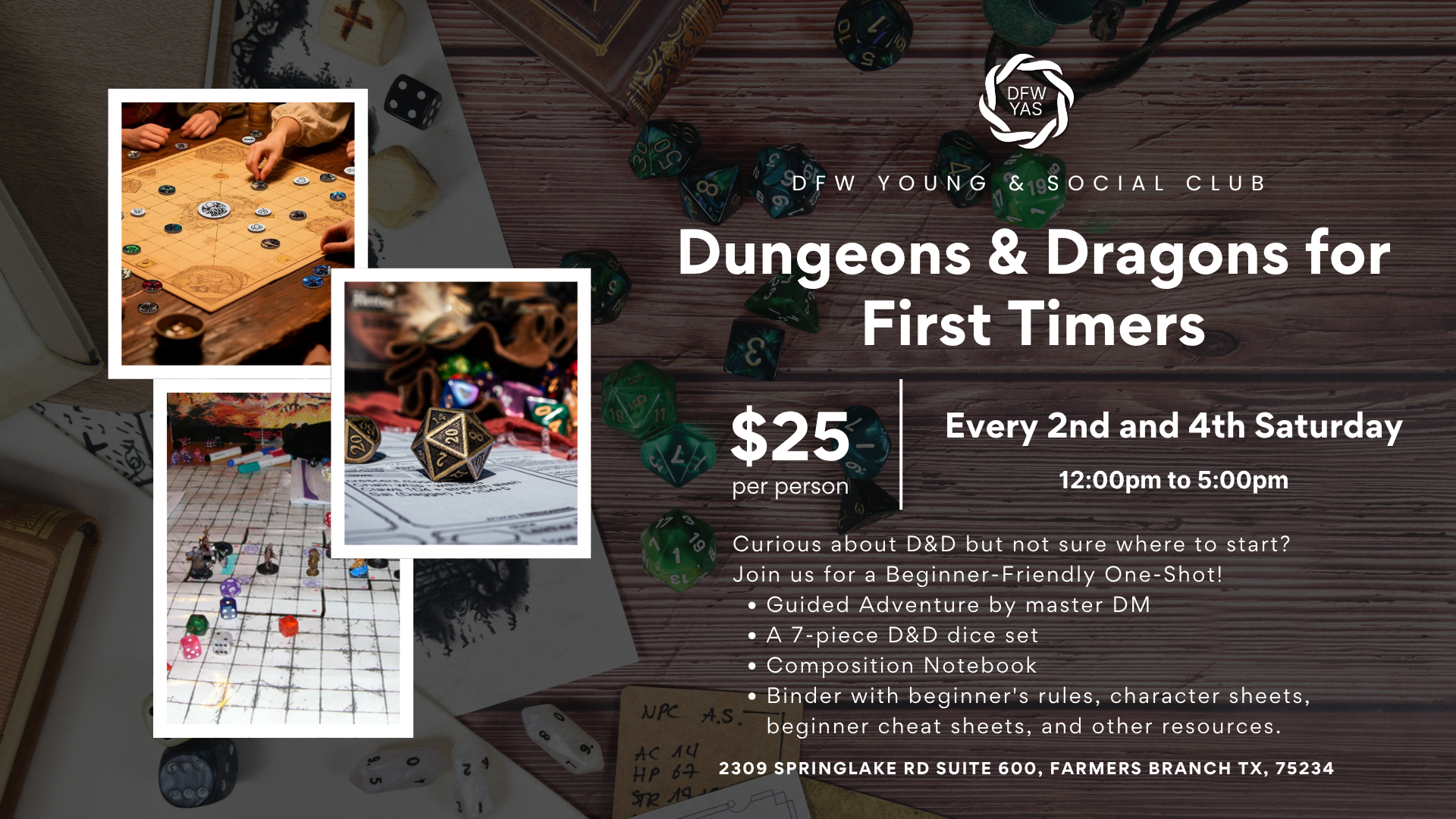 Dungeons &amp; Dragons for First Timers (2nd Saturday)