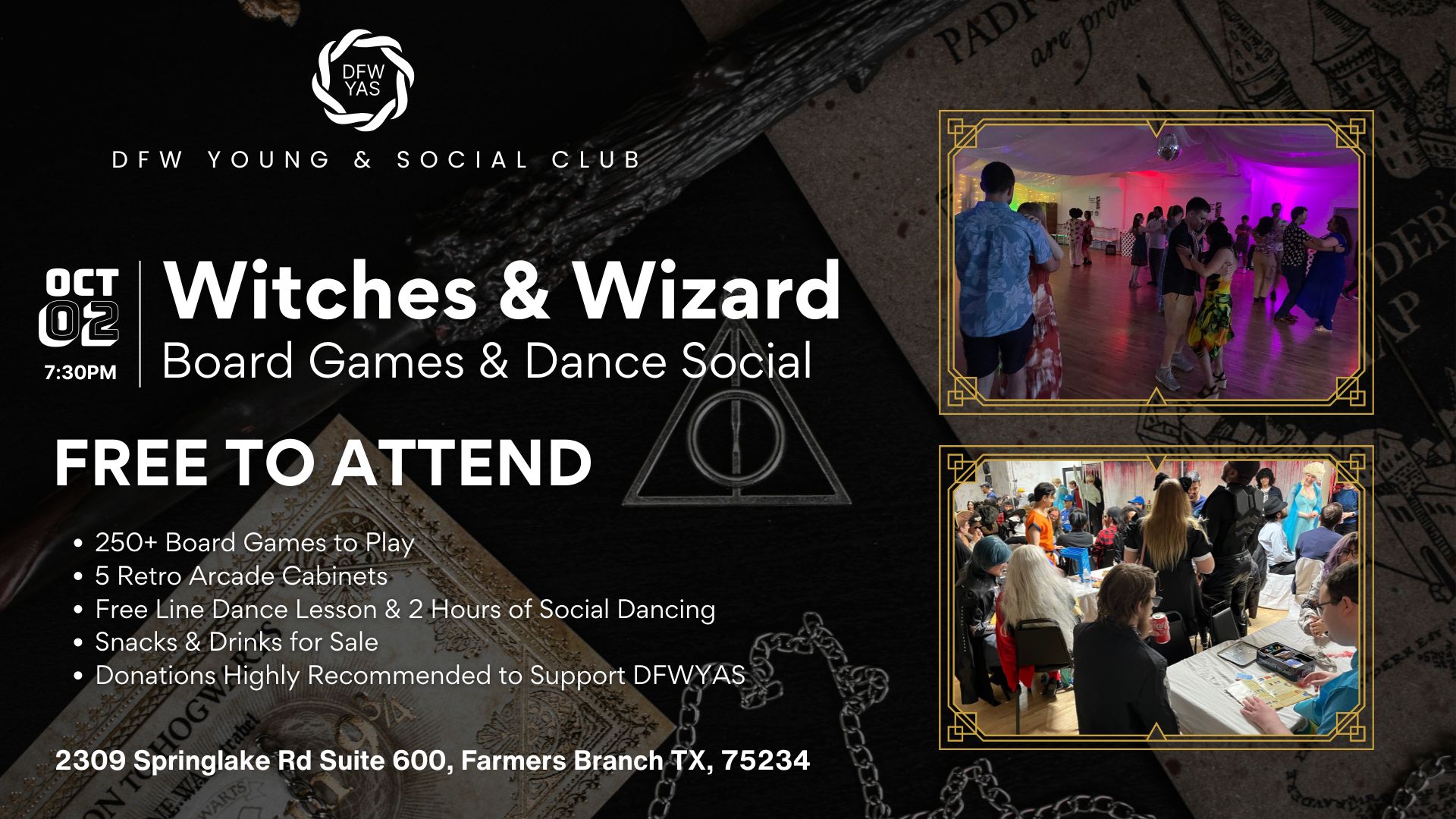Witches &amp; Wizard S: Board Games &amp; Dance Social