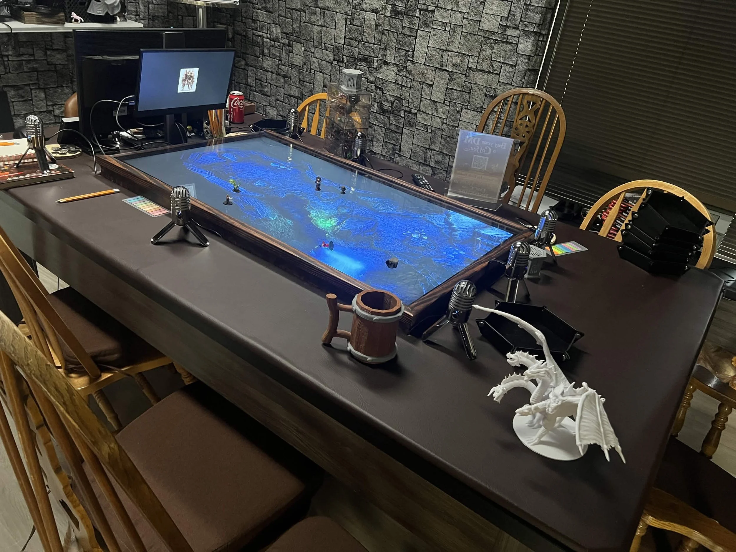 The DFWYAS D&D table lit up for a session