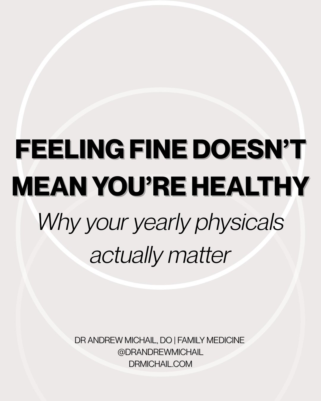 Most chronic disease starts quietly.
By the time symptoms show up, damage is already done.

A yearly physical isn&rsquo;t routine &mdash; it&rsquo;s preventive care.
If you haven&rsquo;t had one this year, now is the time.

Book your yearly physical 