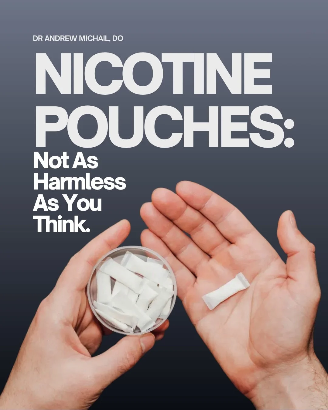 Do you use nicotine pouches ? 

🧠💥 Think nicotine pouches are harmless just because there&rsquo;s no smoke?

They&rsquo;re marketed as &ldquo;clean,&rdquo; &ldquo;safe,&rdquo; and even &ldquo;functional.&rdquo; But here&rsquo;s what the science act