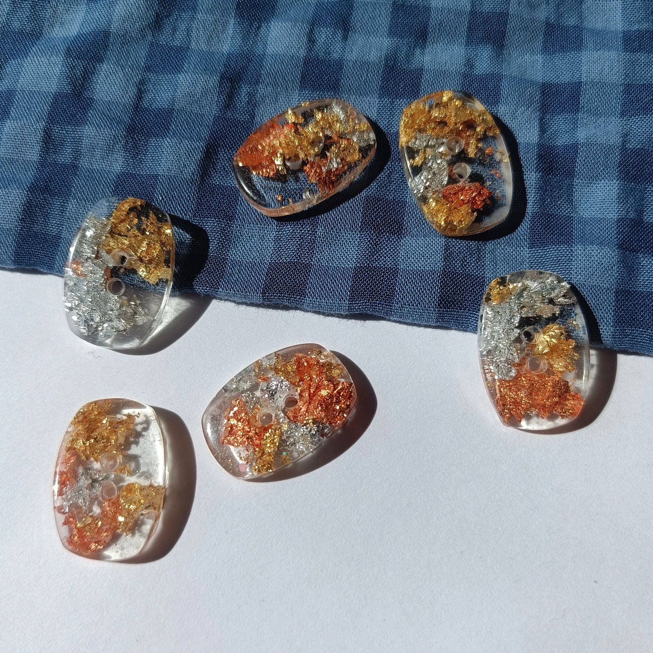 Mix Metal Glacier Buttons Set of 6