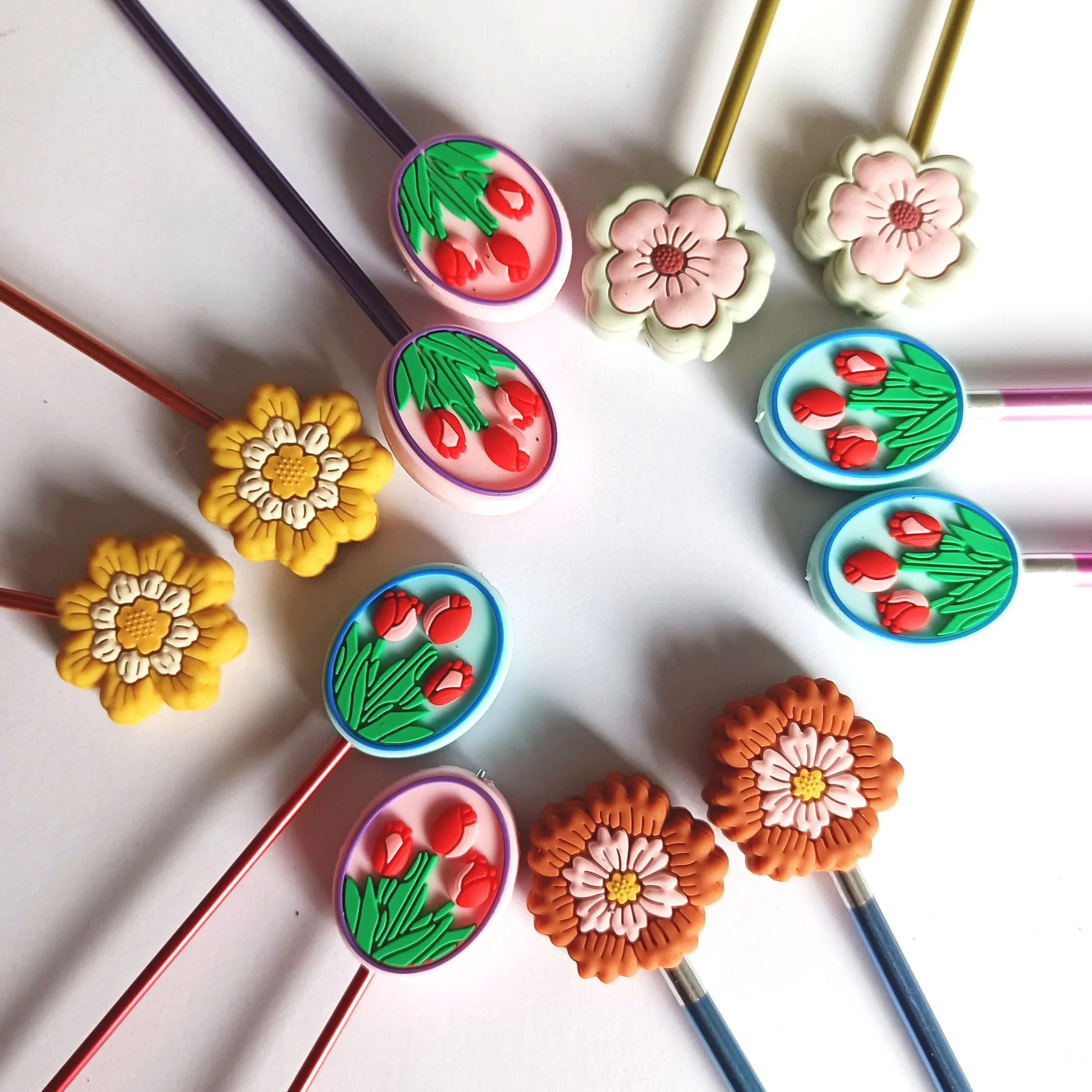 Flower Needle Toppers set 2