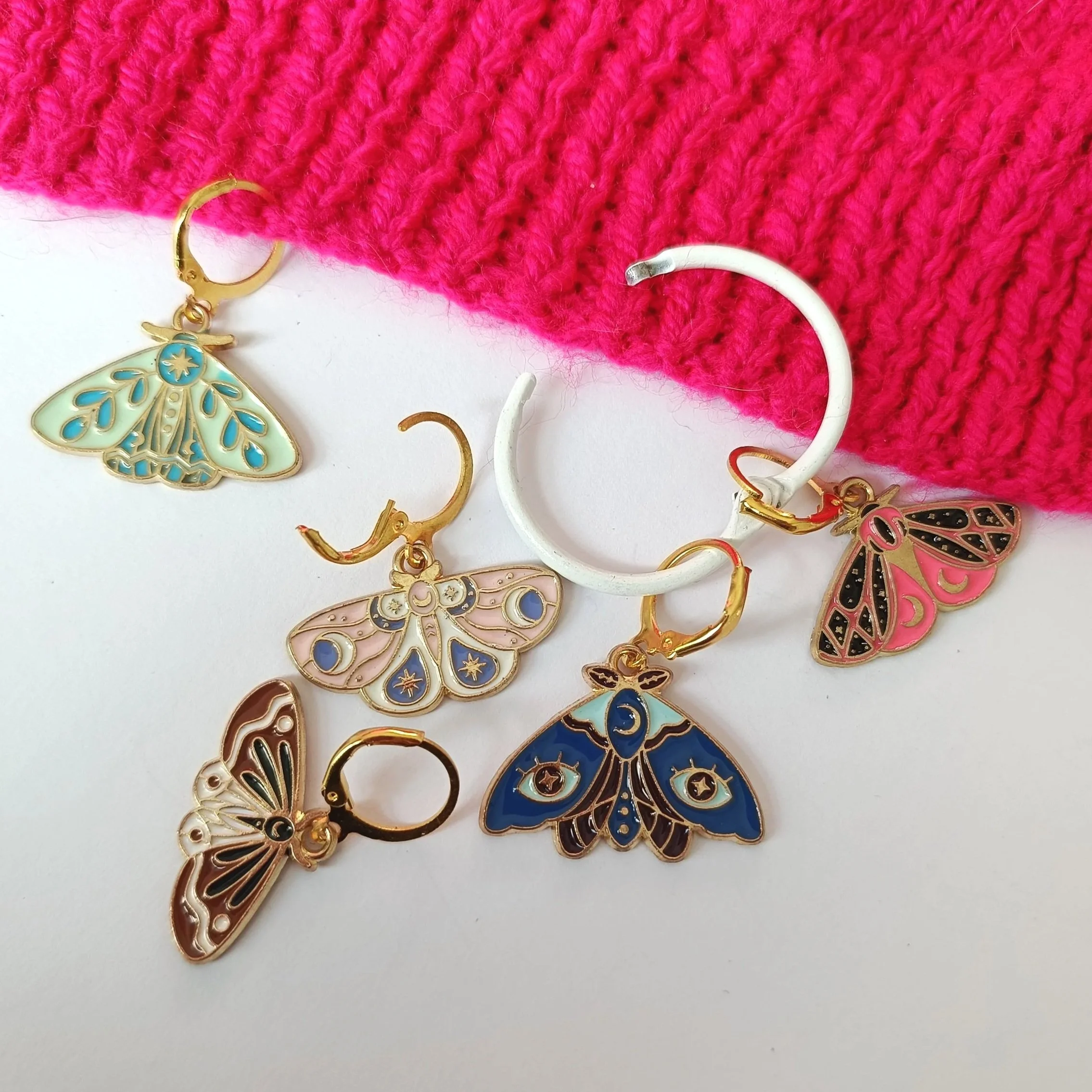 Mystic Moths Stitch Marker Set