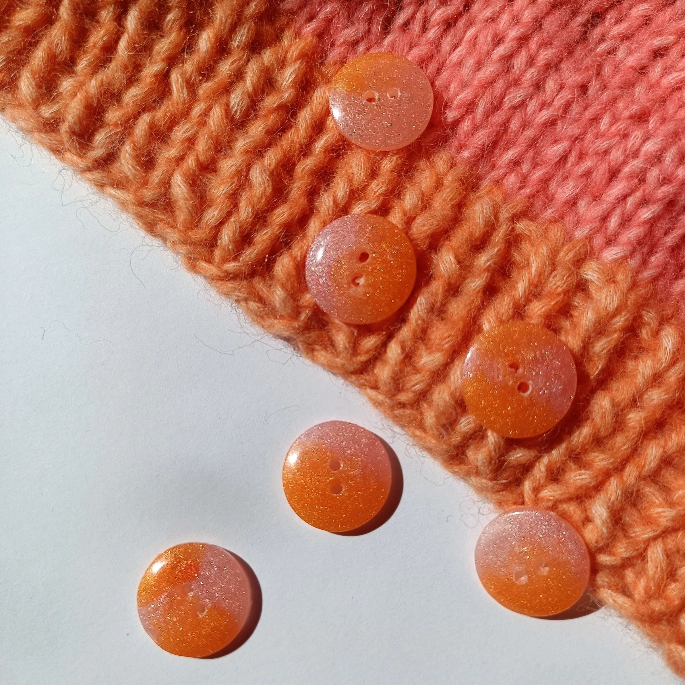 Peach Marble Buttons Pack of 6