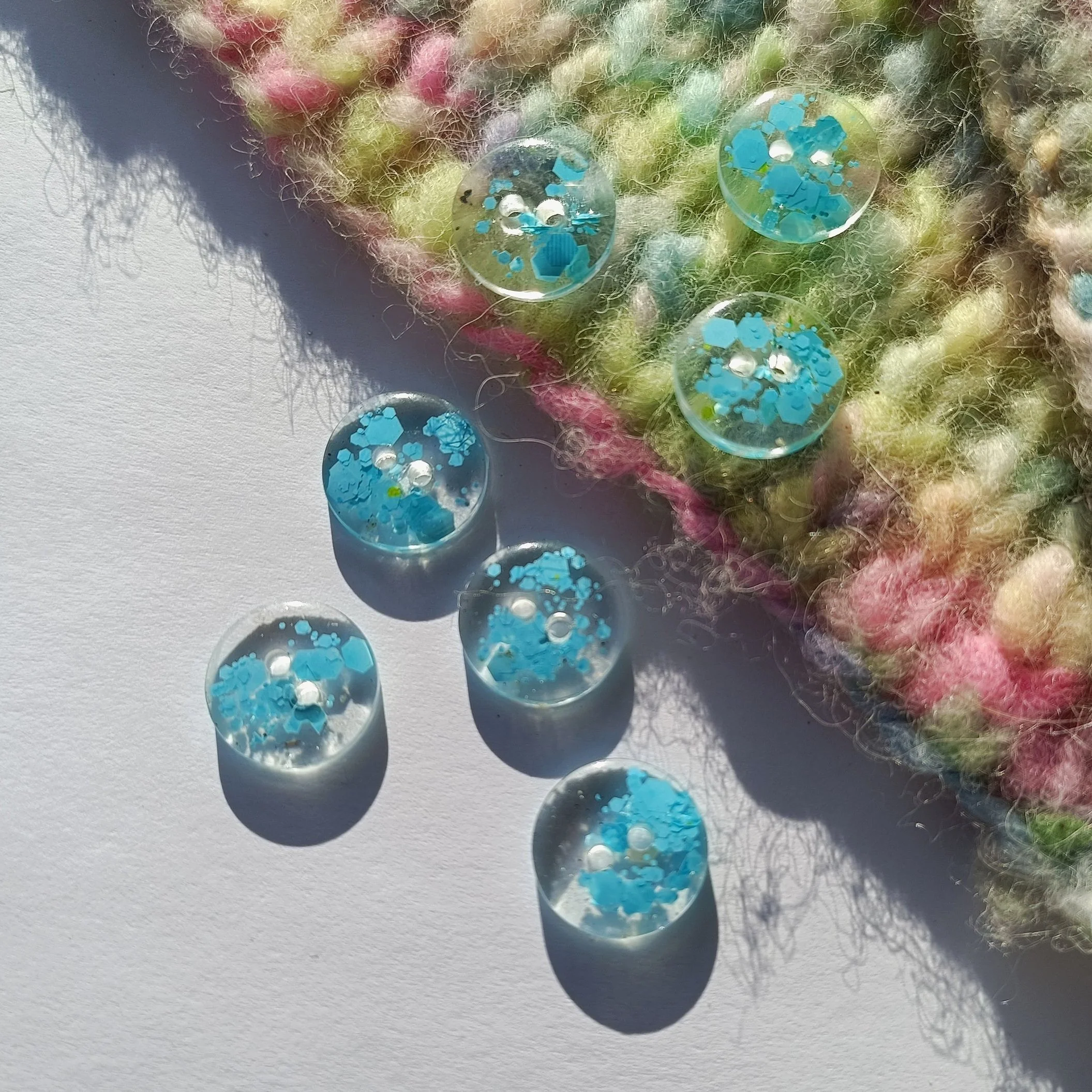 Sky Blue Festival Candie Buttons Pack of 8