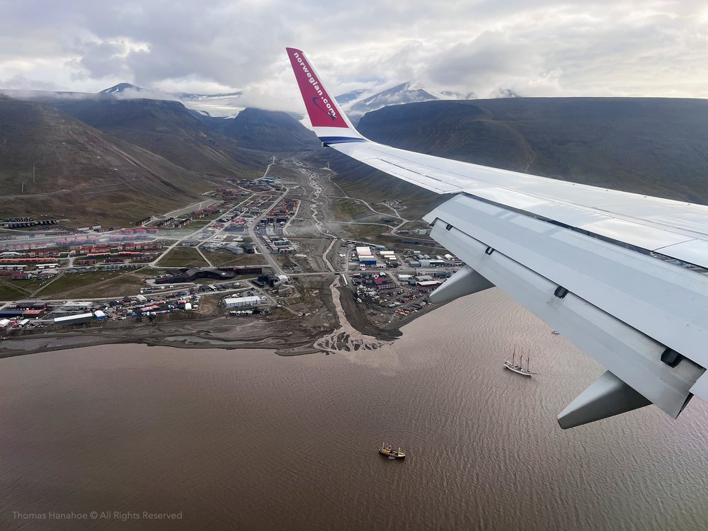 Longyearbyen from the airplane window