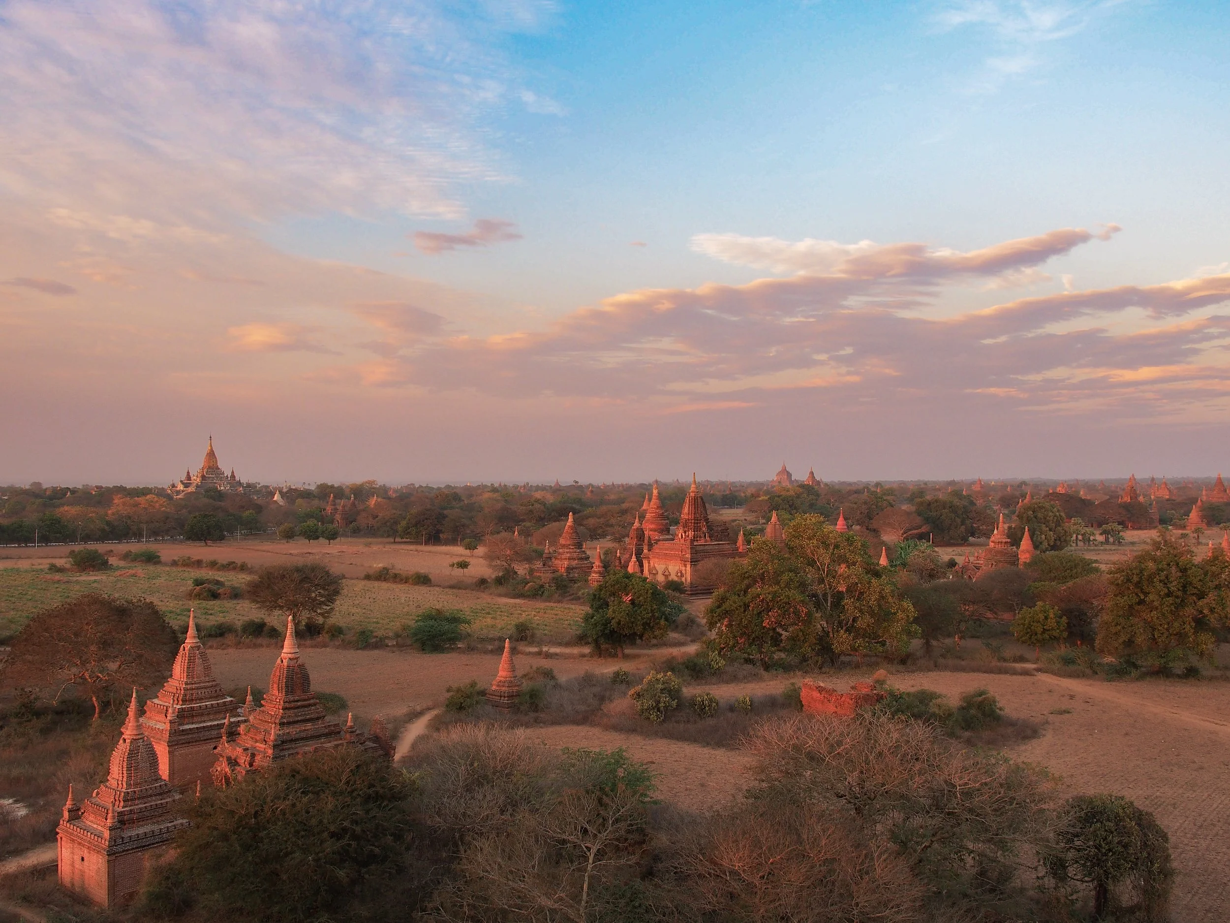 Temples at dusk - Bagan, Burma