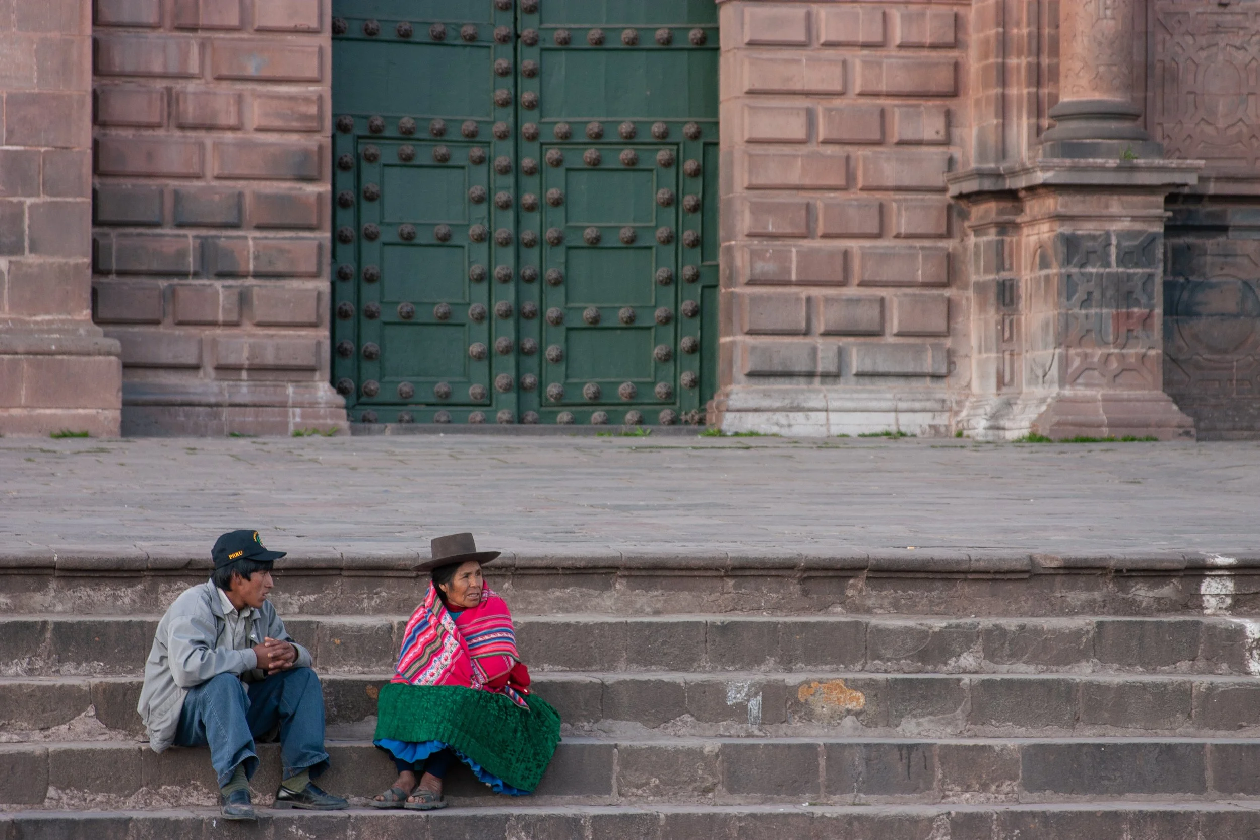 Resting on the steps - Cusco, Peru