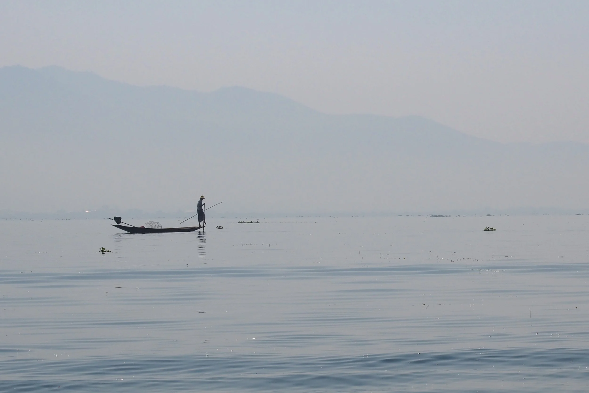 Leg-rowing fisherman - Inle Lake, Burma