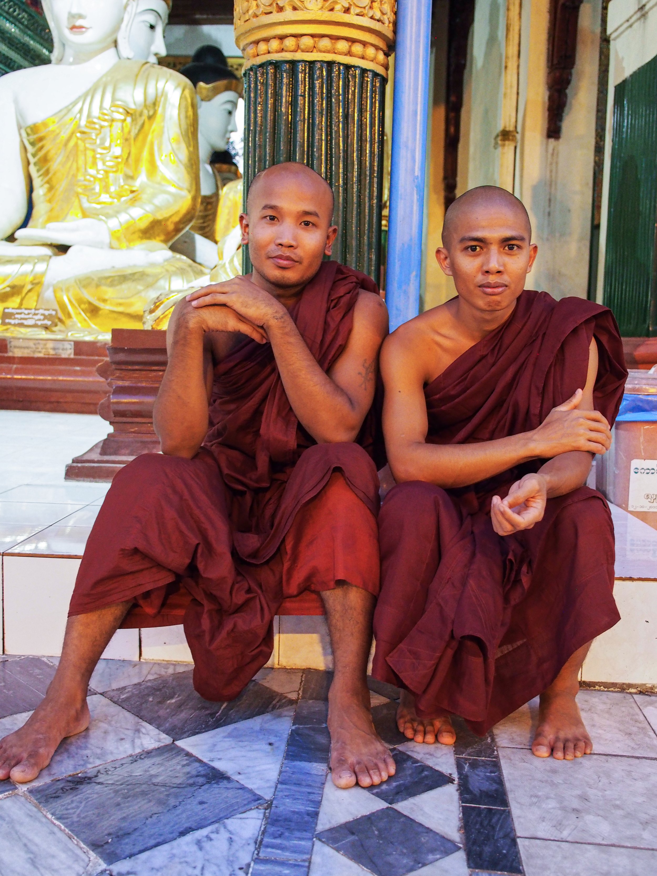 Monks at ease - Rangoon, Burma