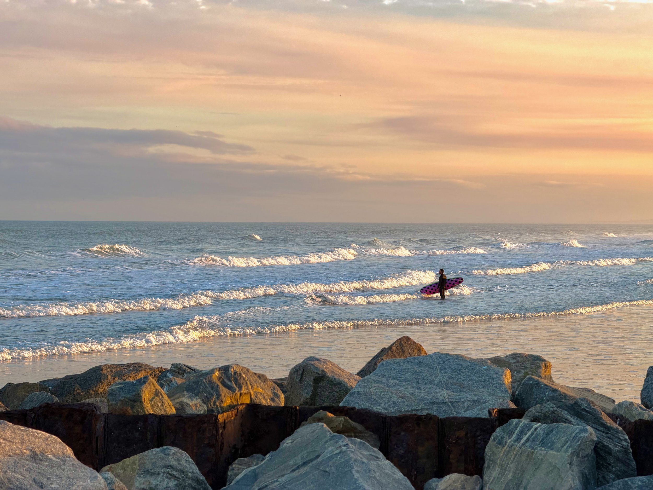 Surfer at sunset - Port Canaveral, FL