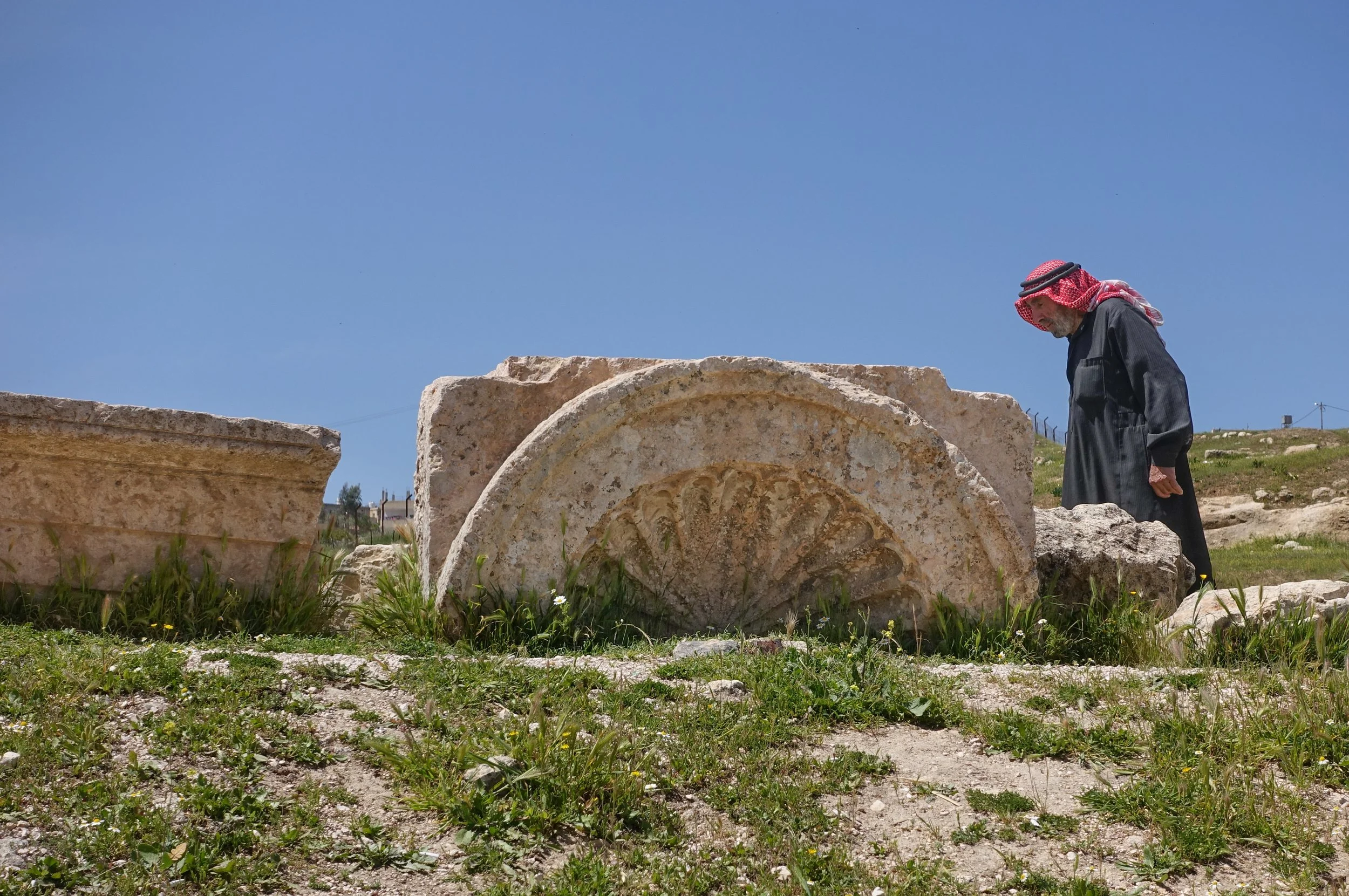 Shepherd at ruins - Jerash, Jordan