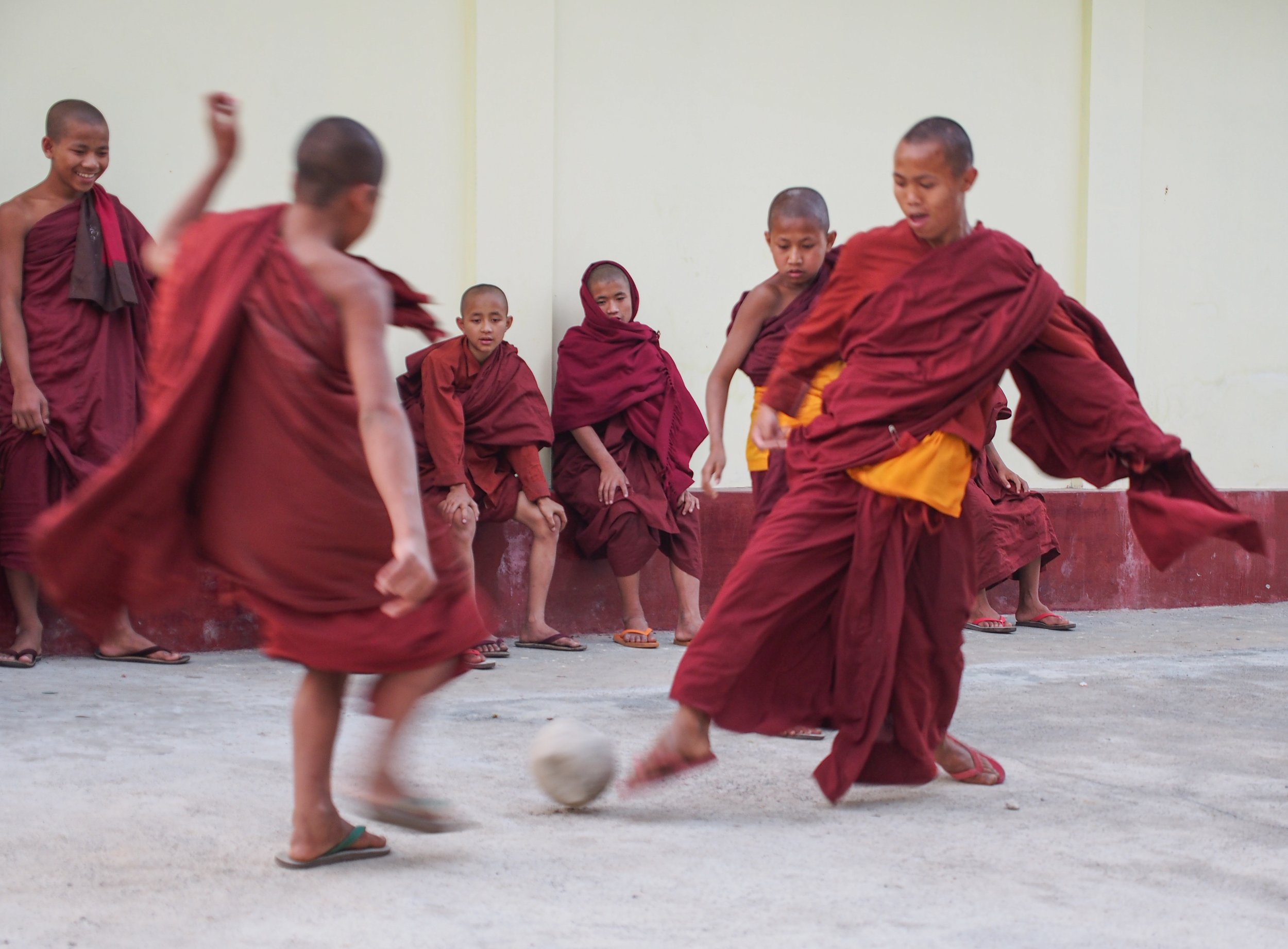 Monks at play - Mandalay, Burma