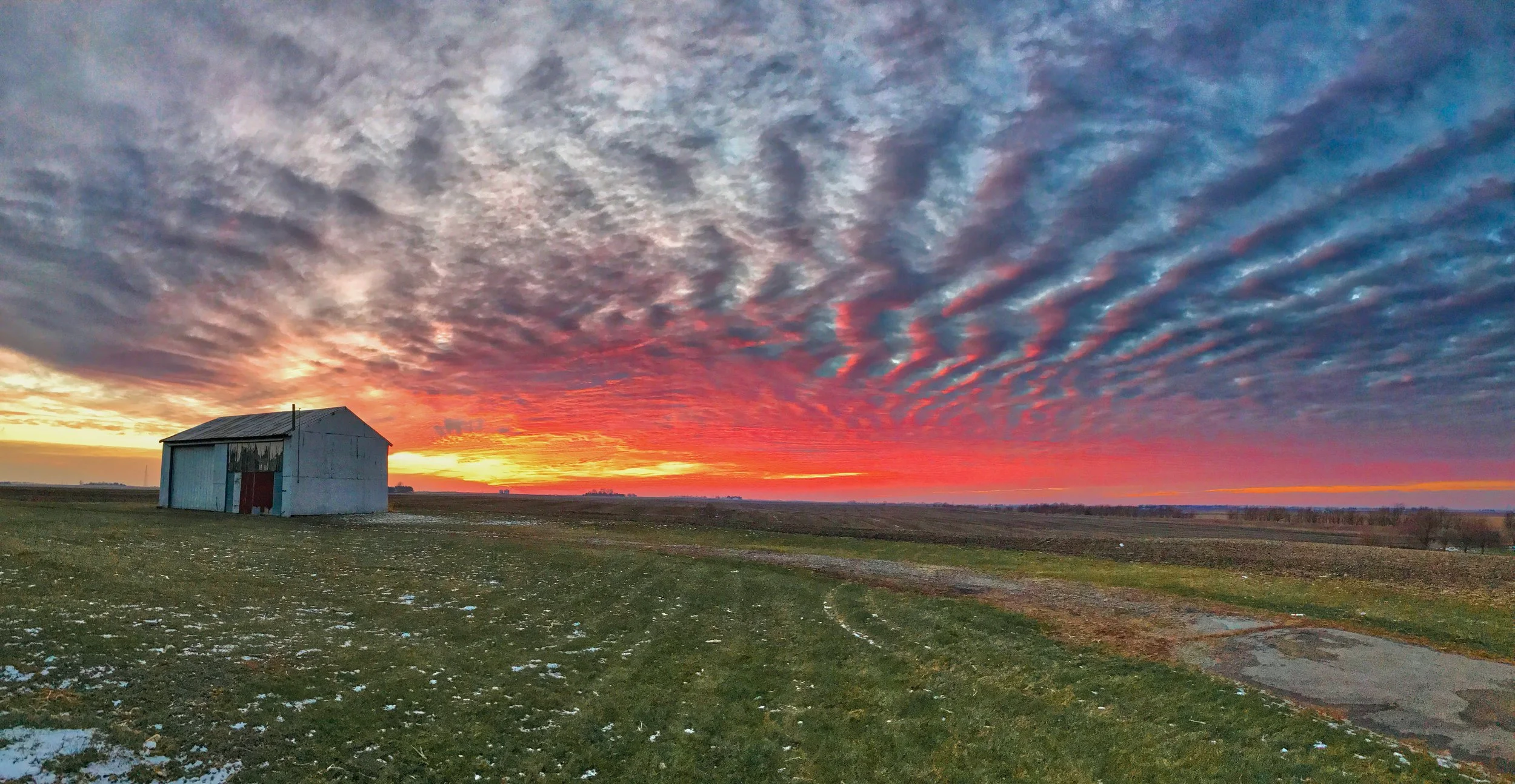 Old barn at sunset - Elliott, IL