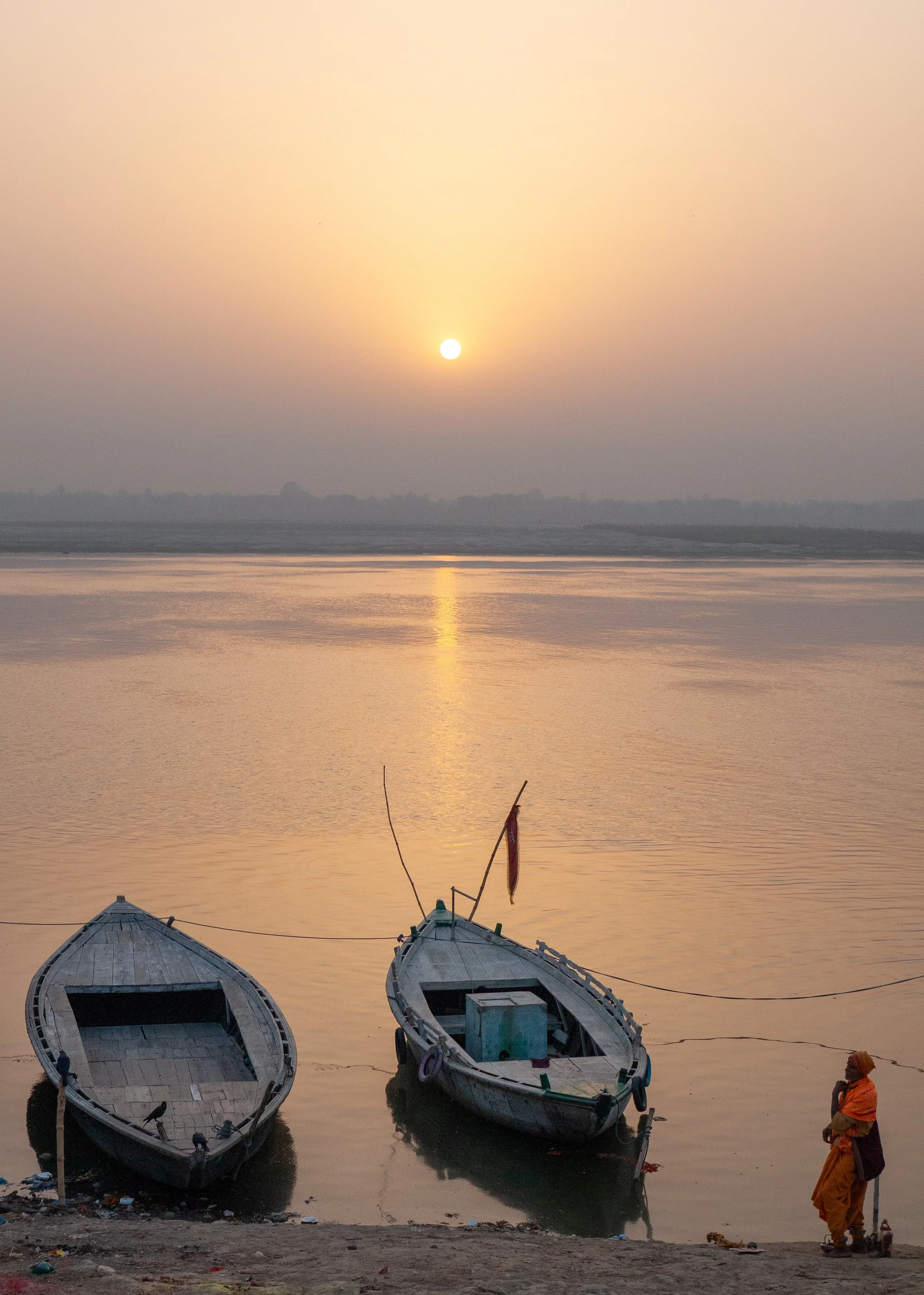 On the Ganges at dusk - Varanasi, India