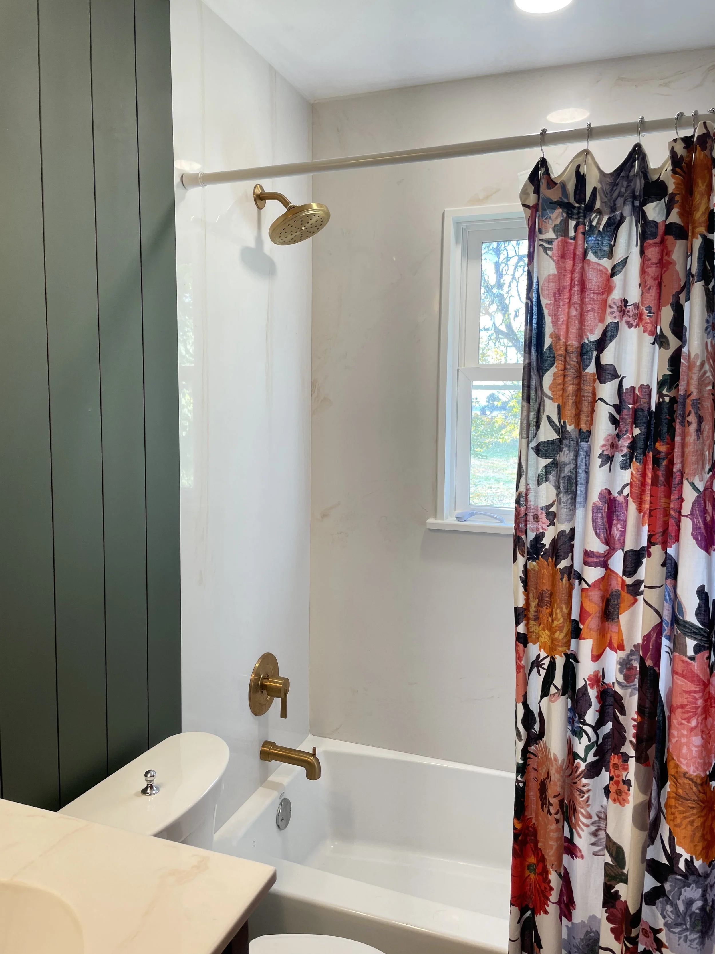 
Parchment tub surround