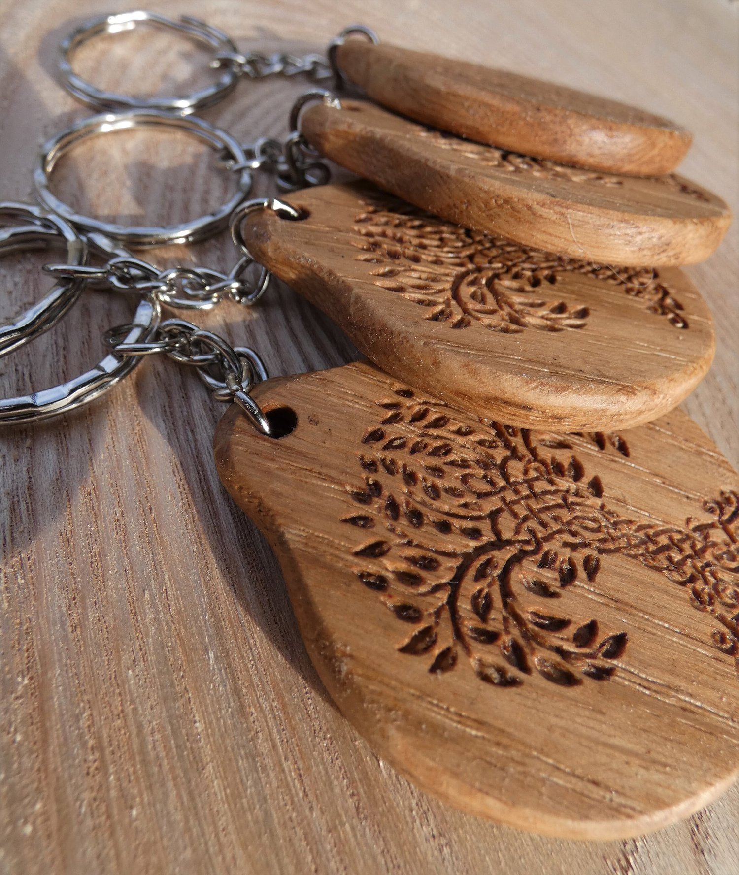 Tree Of Life Wooden Keychain Vintage Blank Key Chain Ring Purse