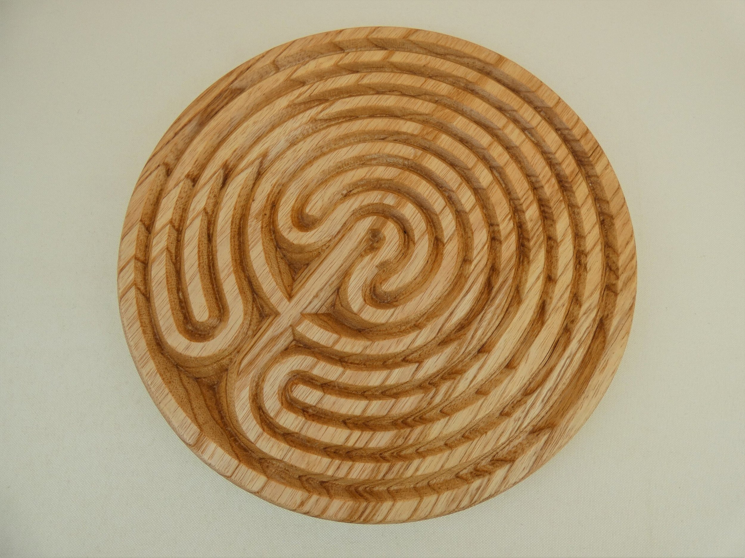 Cretan Large Round Ash Wooden Meditation Finger Labyrinth