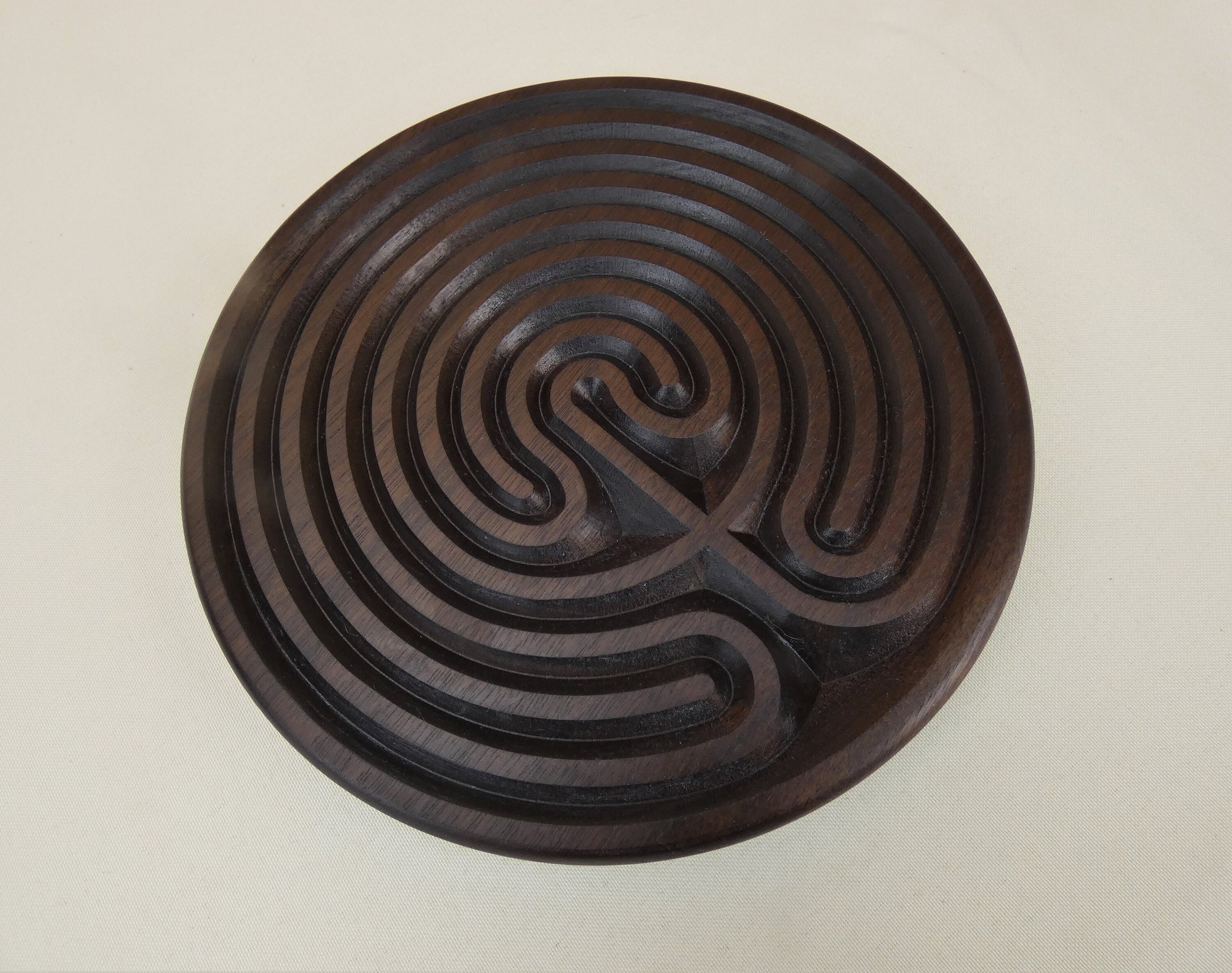 Walnut Wooden Cretan Meditation Finger Labyrinth