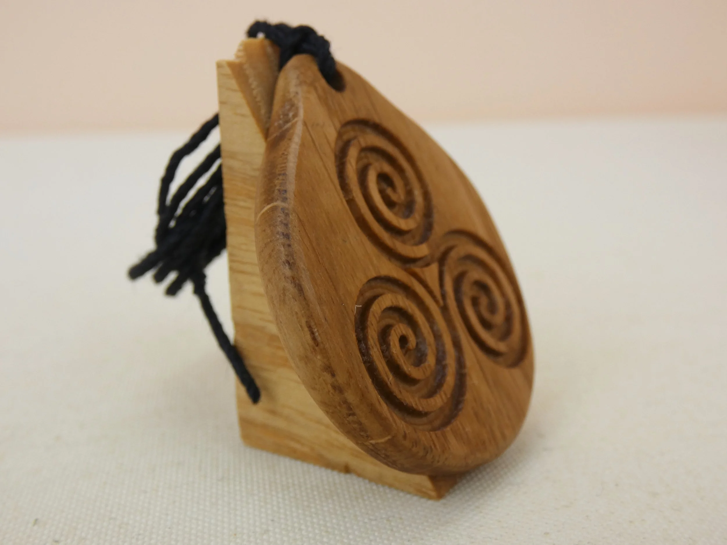 Triskelion Pendant Wooden Amulet Triskele Wood Pendant