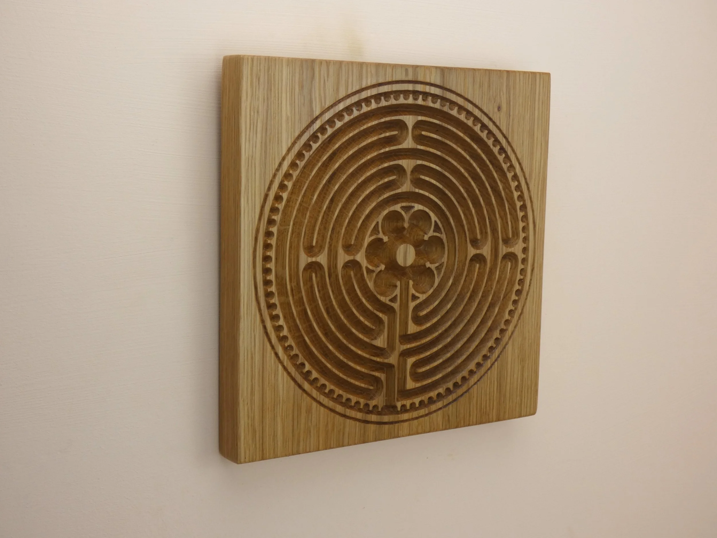 Chartres labyrinth Large Oak Wood Wall Hanging — The Grain Attraction