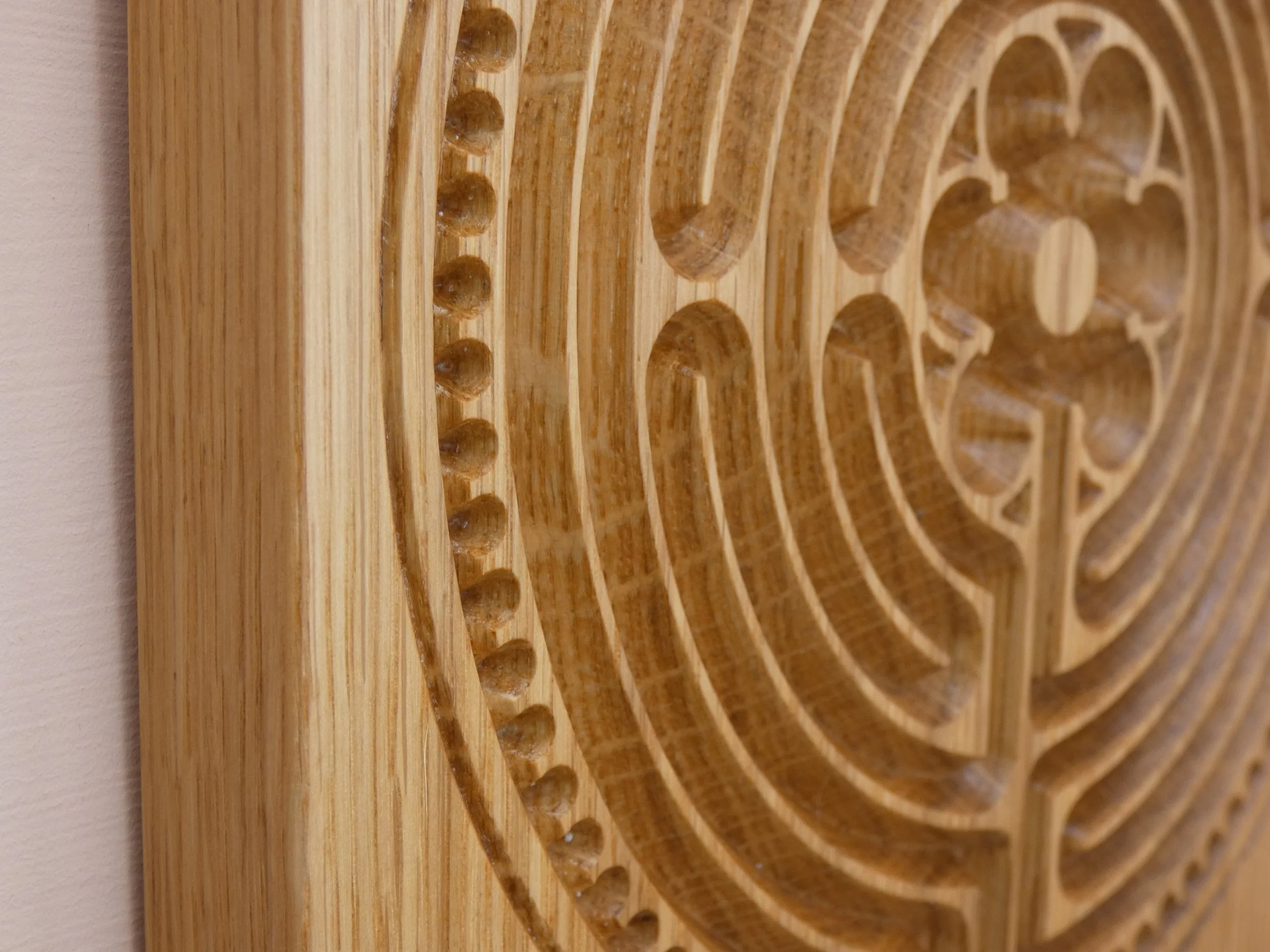 Chartres labyrinth Large Oak Wood Wall Hanging — The Grain Attraction