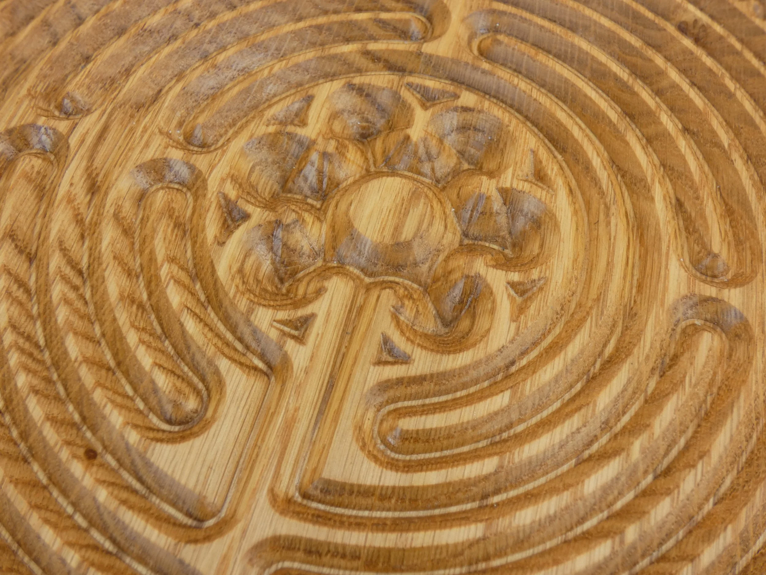 Chartres Round Oak large Wooden Mediation Finger Labyrinth — The Grain ...