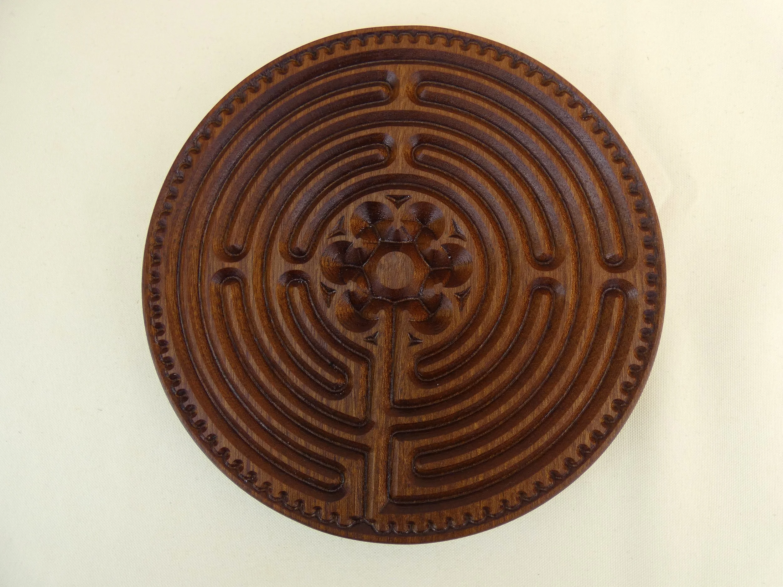 Chartres Round Sapele Wooden Mediation Finger Labyrinth — The Grain ...