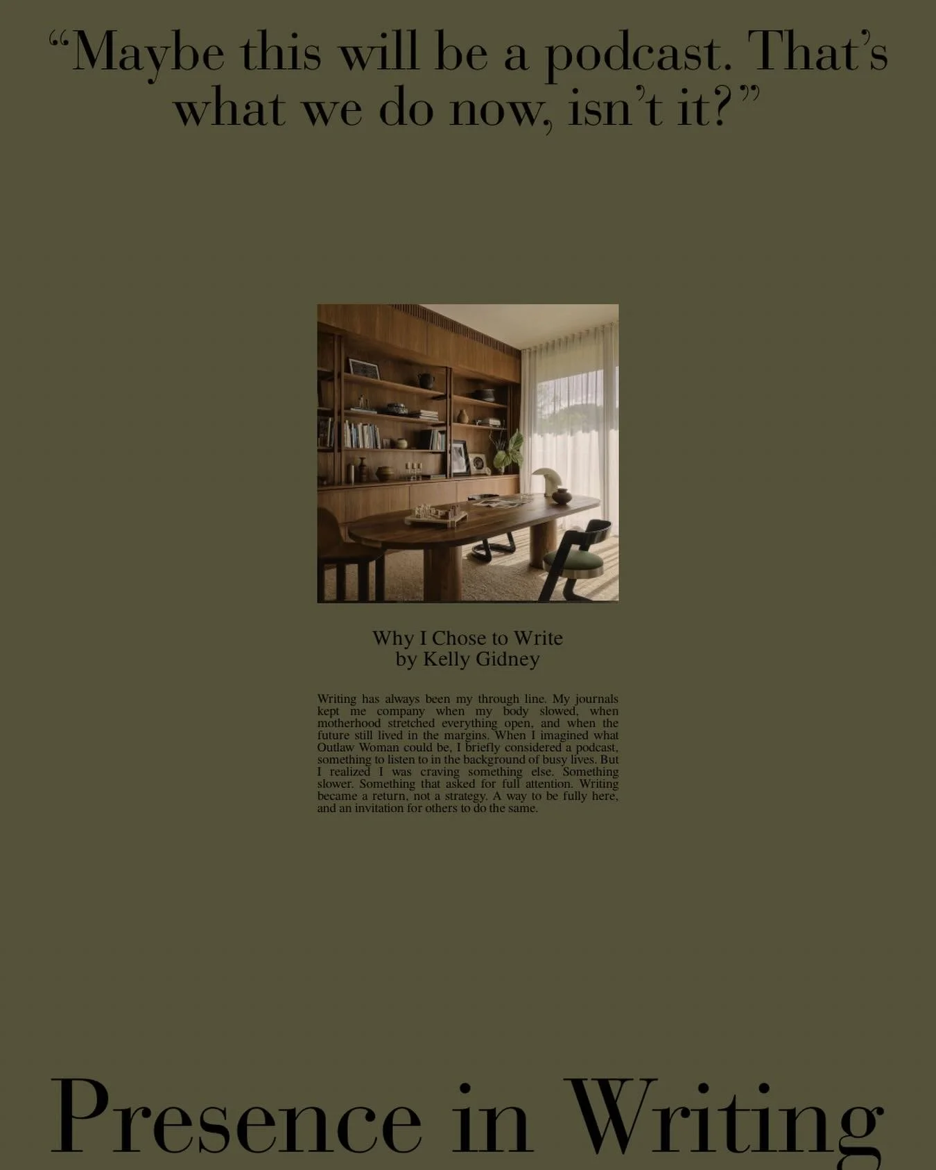 I&rsquo;ve been writing for as long as I can remember. I&rsquo;ve kept every journal I&rsquo;ve ever filled, stacked and stored, pages carrying the weight of decades. In them are sketches and prayers, fragments of poems, business ideas that became re
