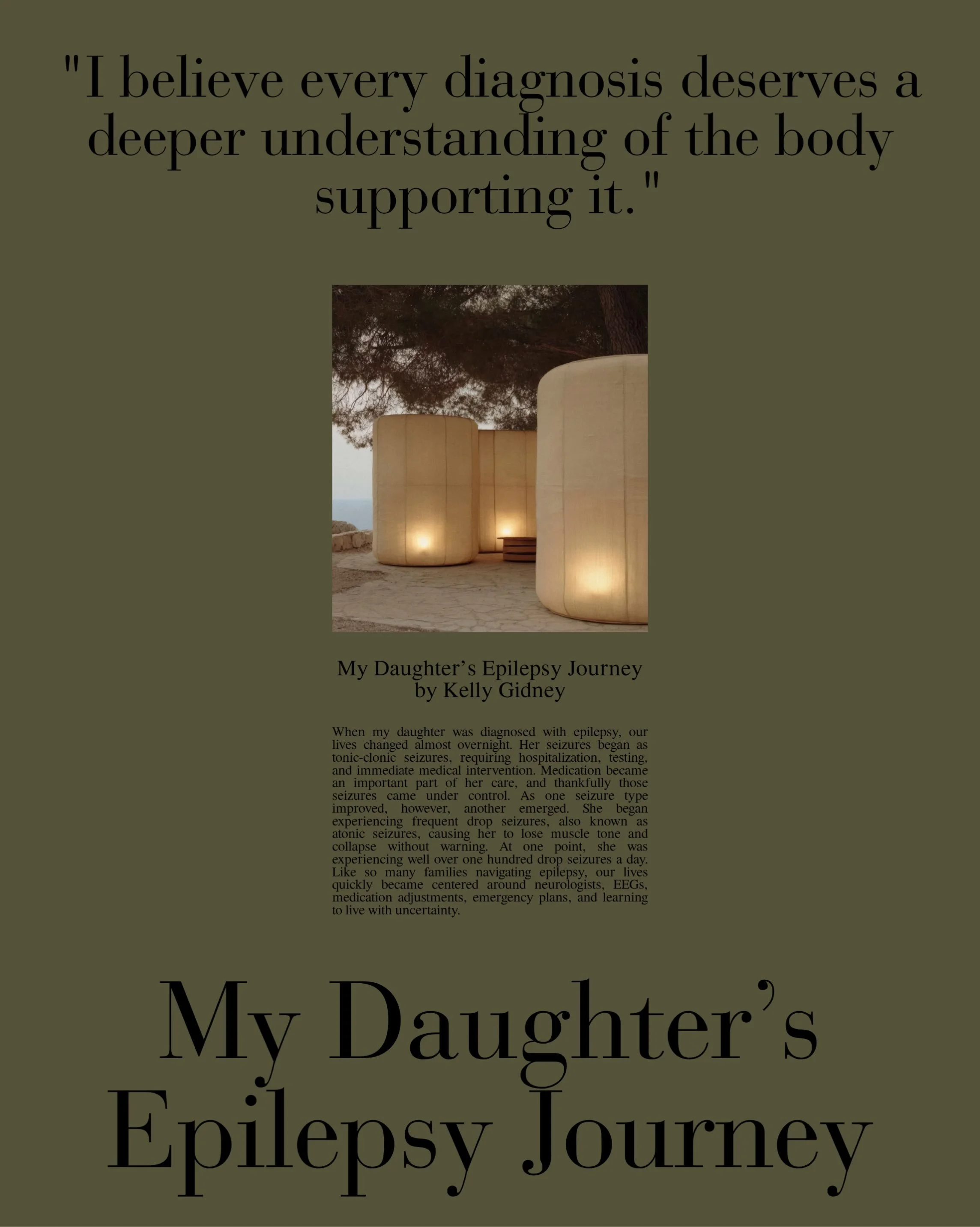 Sometimes the diagnosis isn&rsquo;t the end of the story. It&rsquo;s the invitation to question everything.

Our daughter&rsquo;s epilepsy became the catalyst for a journey through medicine, environmental health, nutrition, and faith that completely 