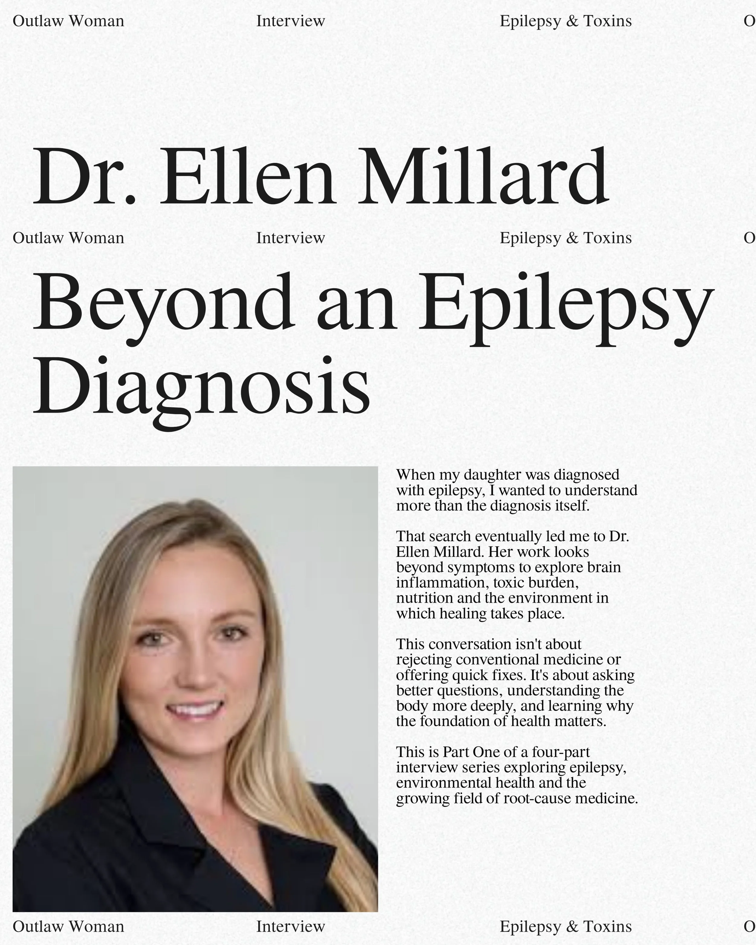 A Conversation with Dr. Ellen Millard on Environmental Toxins, Inflammation &amp; Where Healing Begins

Over the past several years, my own journey with Lyme disease, mold illness, and now walking alongside my daughter through epilepsy has completely
