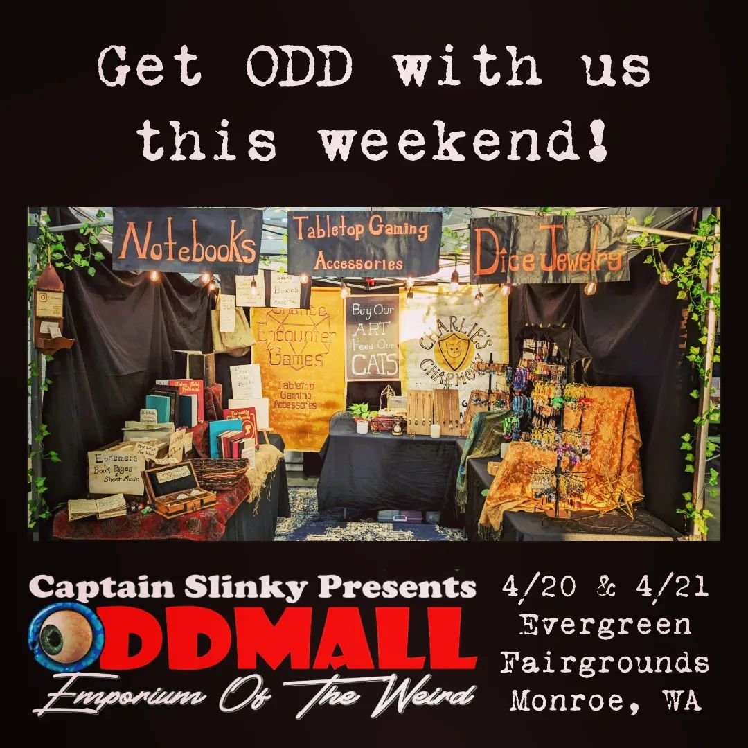 Visit @charlies_charmory and I in Monroe WA this weekend at ODDMALL!! @csoddmall it's huge, weird, and Free!!! Come spend a drizzly weekend with us and all the other weirdos in this massive indoor space. 

#localartist #localbusiness #craft #craftsho