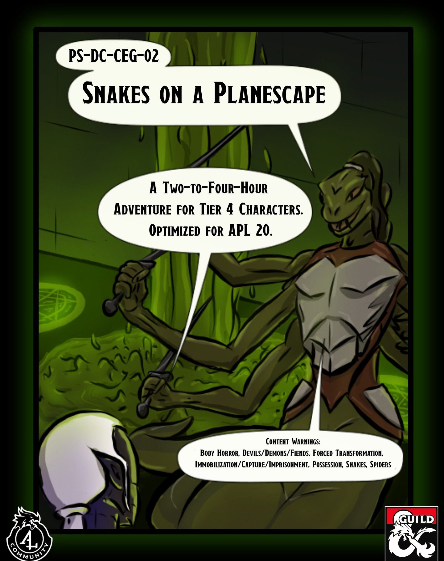 We've released our SECOND official Adventurers' League module! This time it's a snake-meme filled dungeon romp set in the city of Sigil. It's for tier 4/Level 20 characters and should take 2-4 hours to run. 
Get it now on DMs Guild!

#dnd #ttrpg #ind