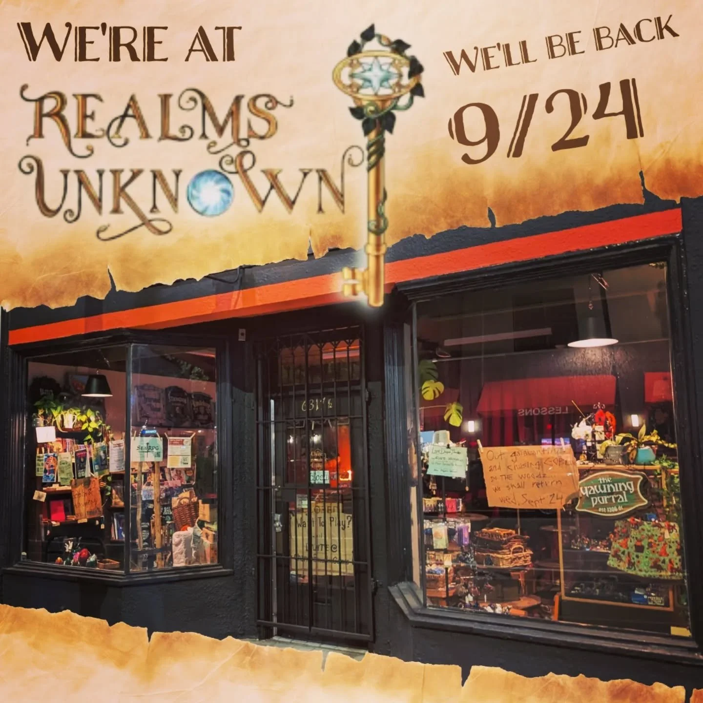 Chance Encounter Games will be CLOSED 9/18-9/24! Find us at Realms Unknown!

@therealmsunknown