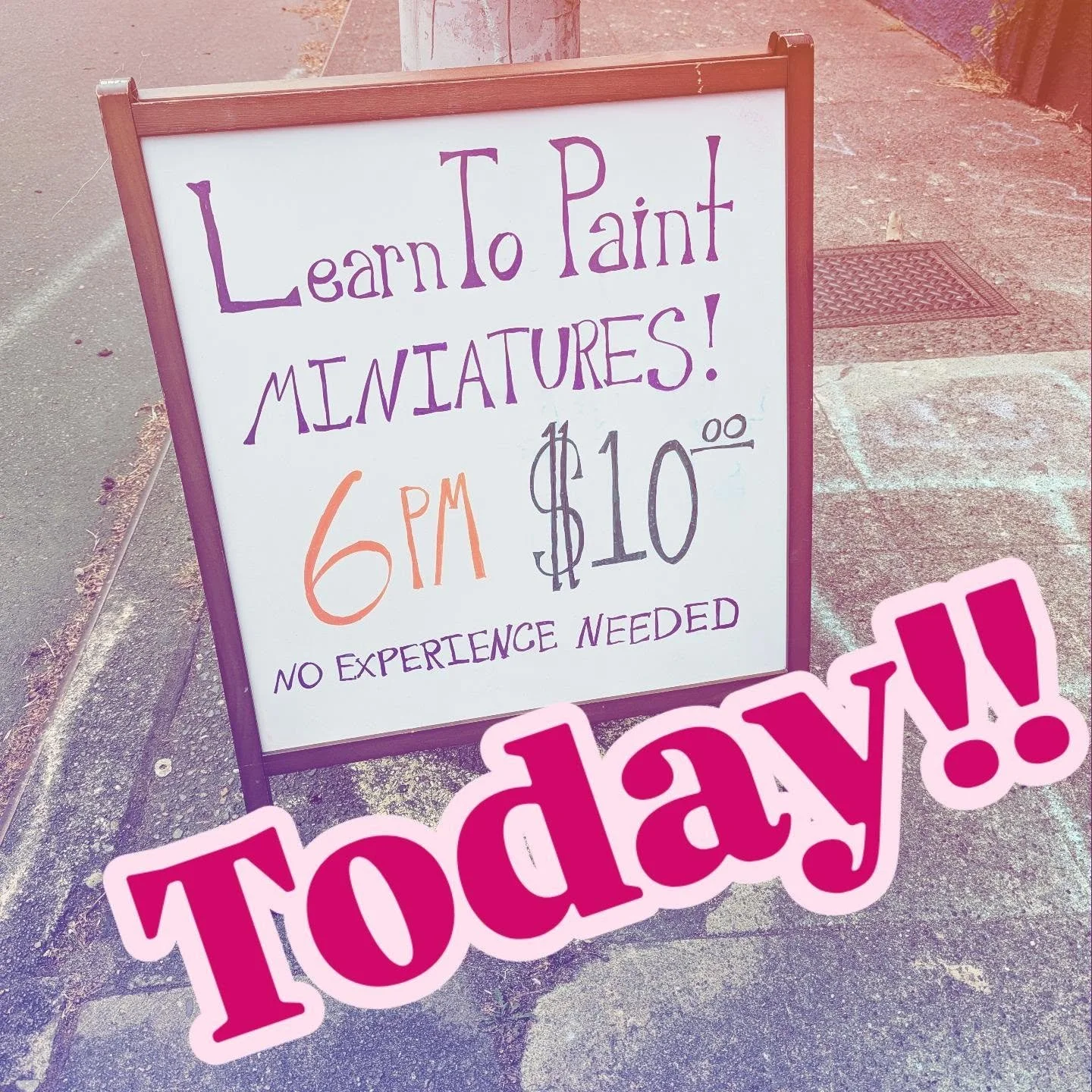 Come learn how to paint miniatures today at 6pm! It's only $10 and you even get to take your mini home!