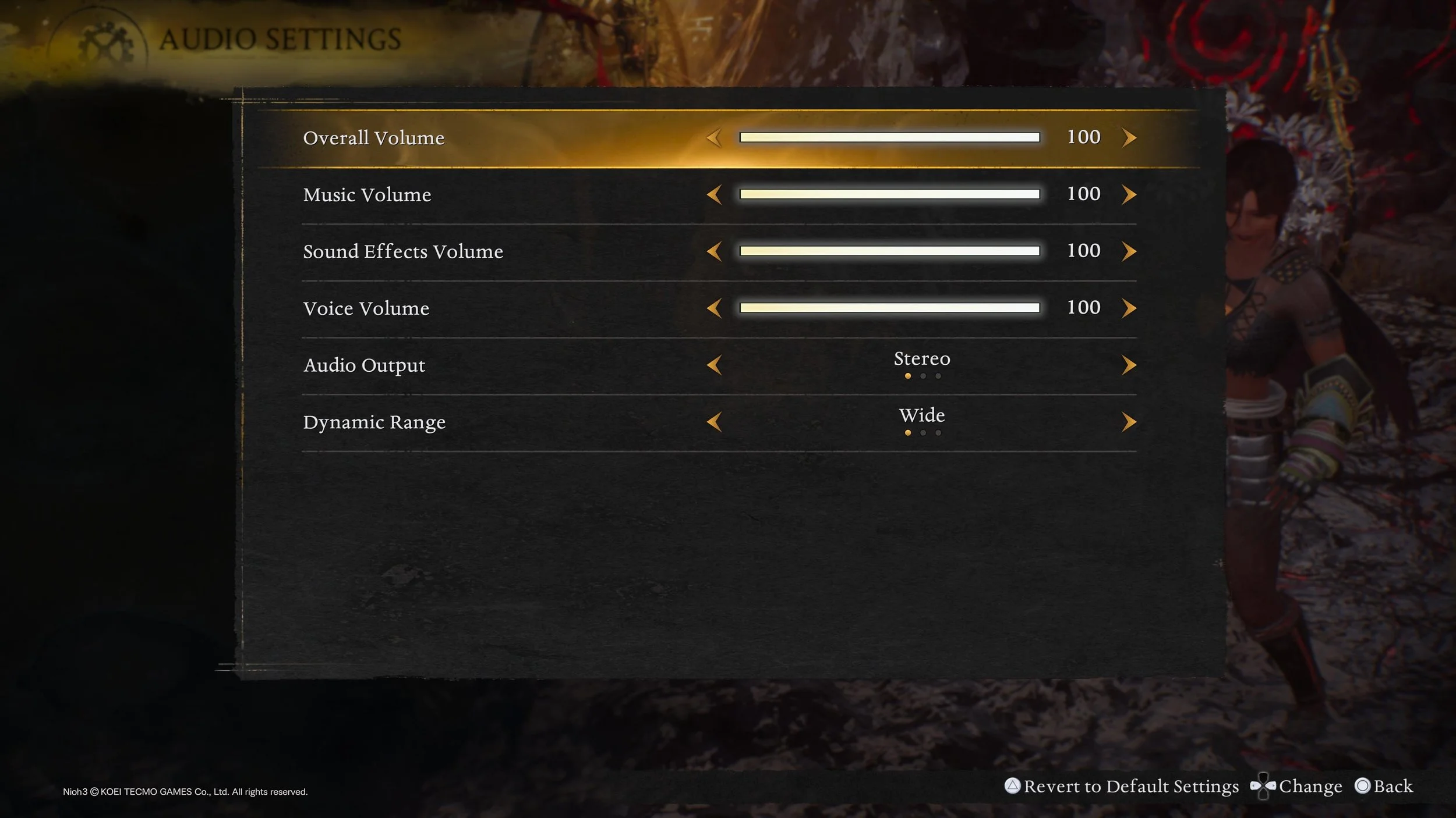 Previews of *some* of Nioh 3's menus